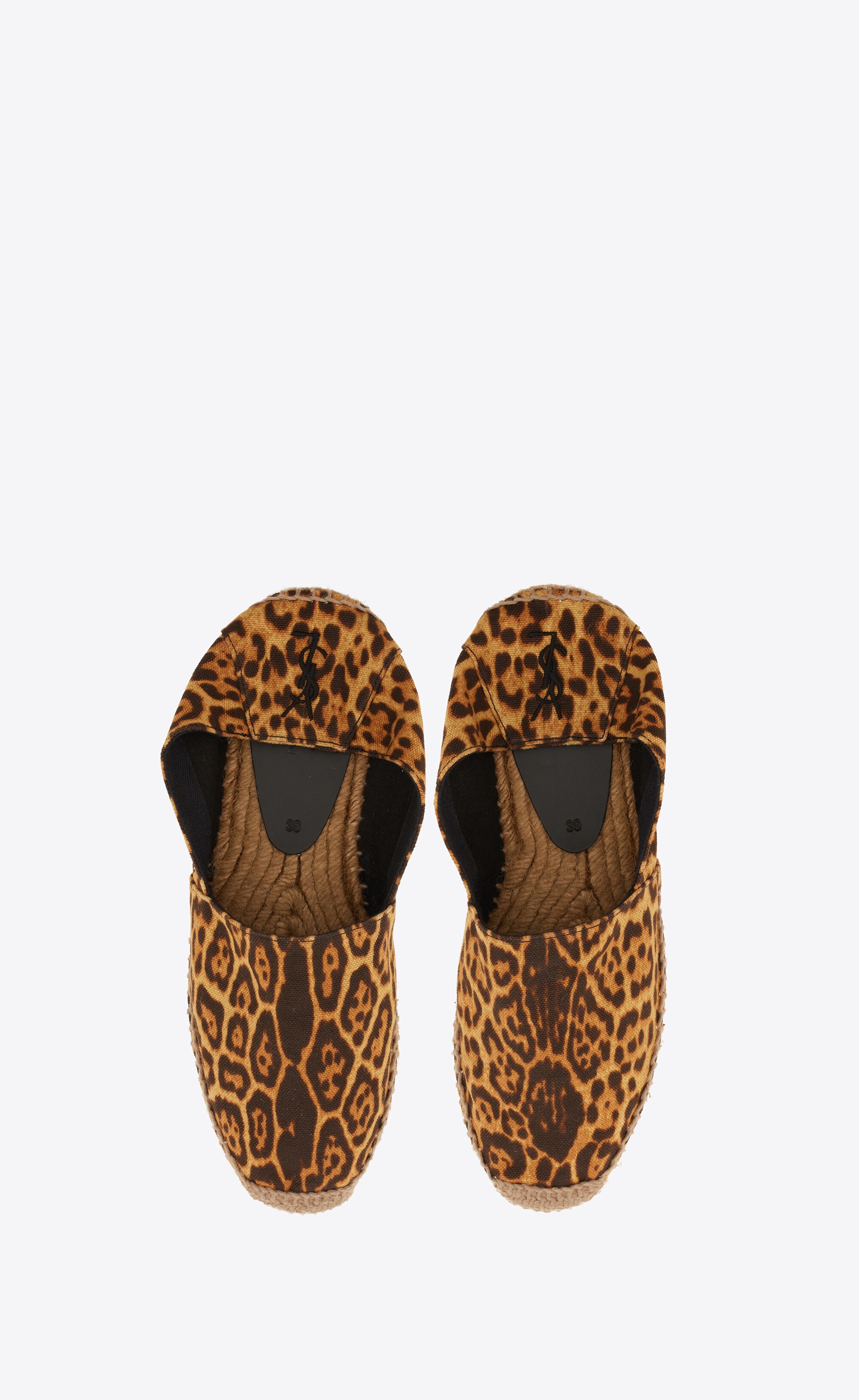 ysl embroidered espadrilles in leopard-print canvas - 2