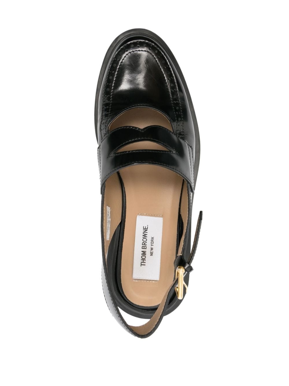 slingback leather penny loafers - 3