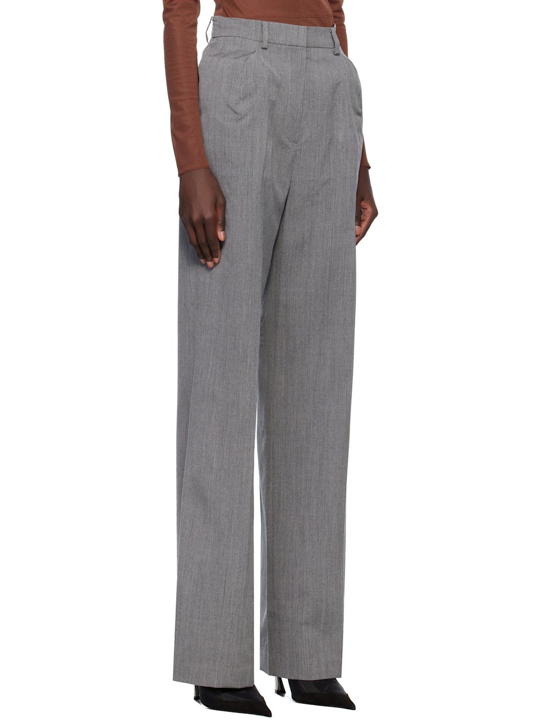Gray Shoulder Puff Trousers - 2