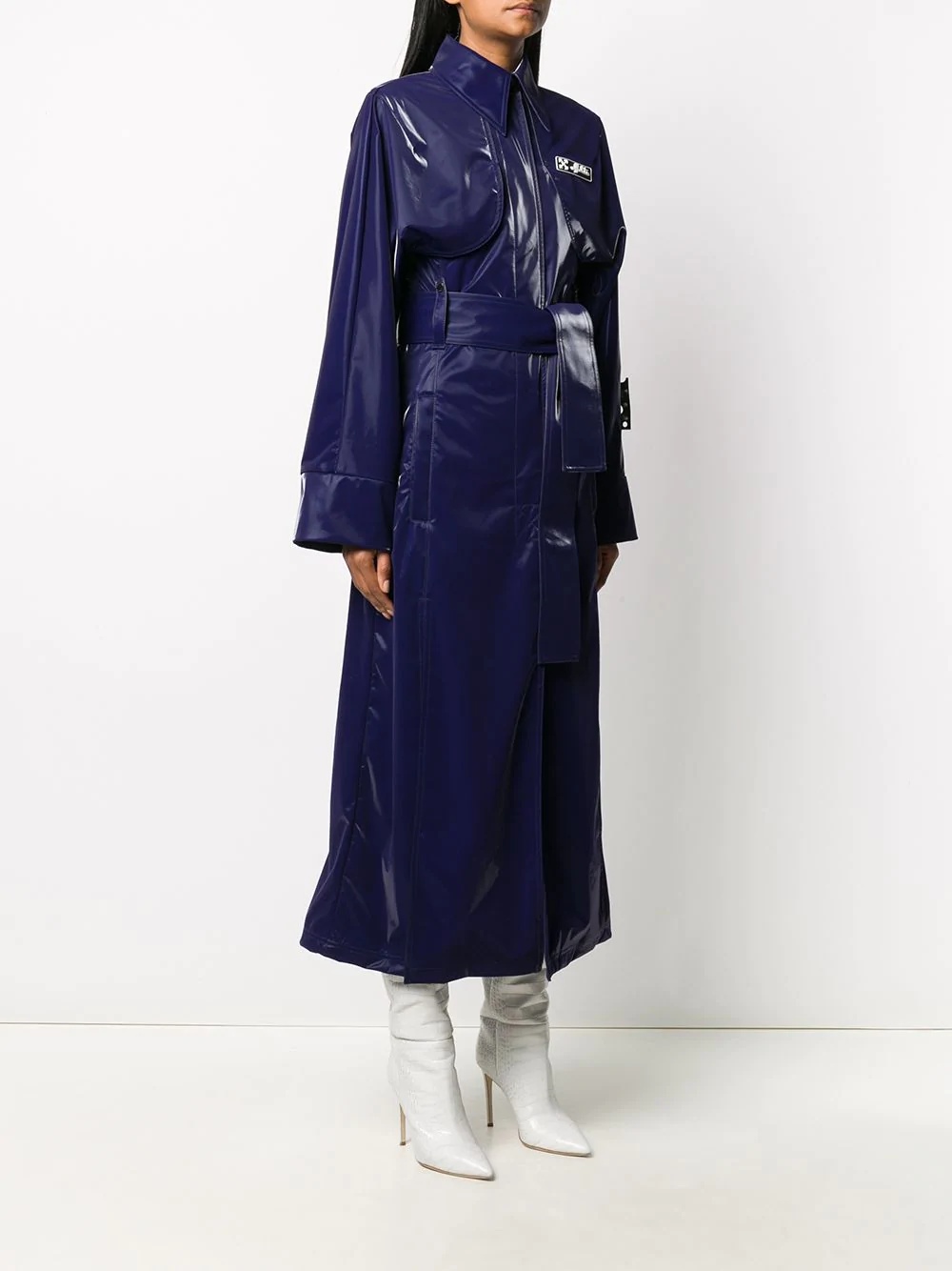 long belted trench coat - 3