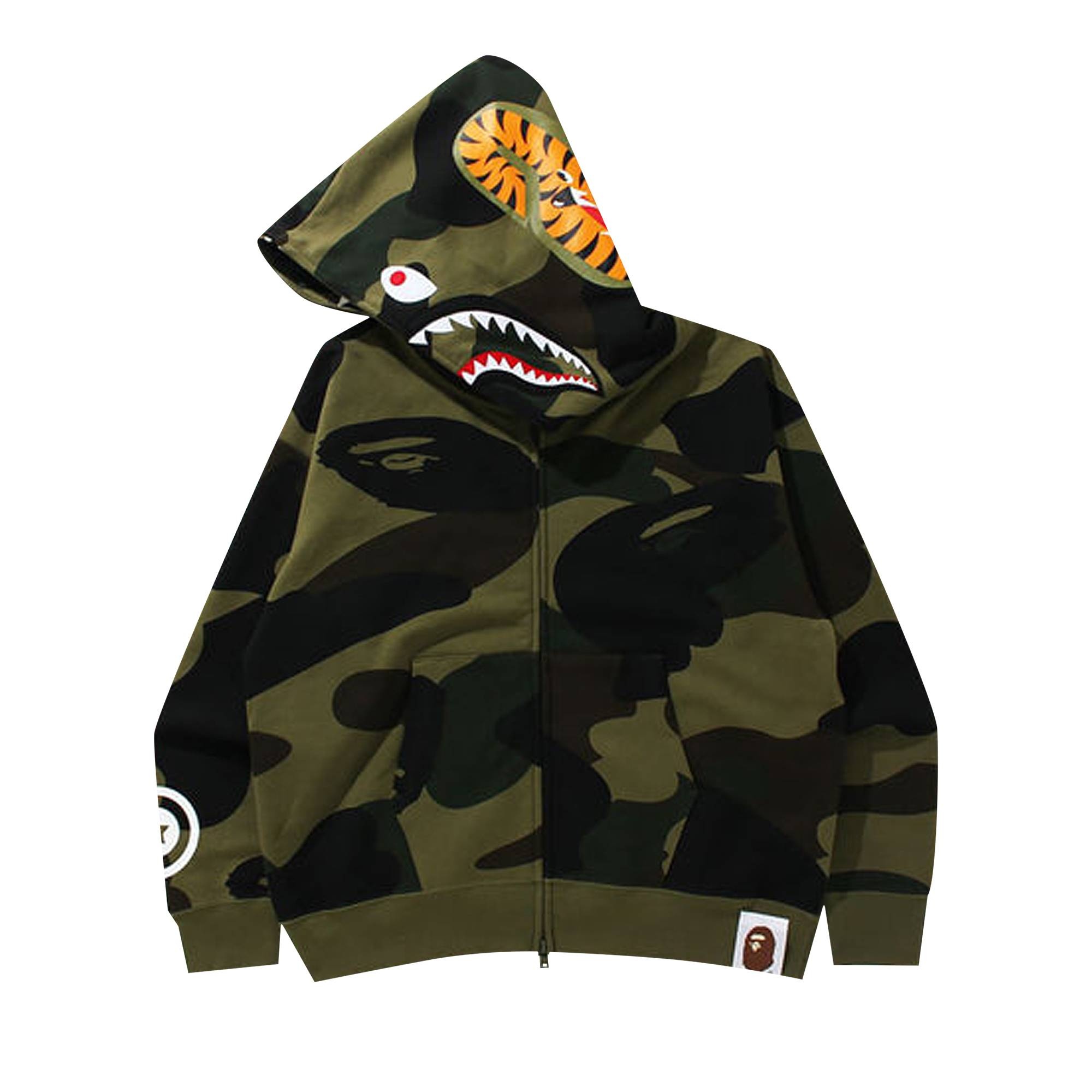 BAPE Giant 1st Camo Shark Loose Fit Full Zip Hoodie 'Green' - 2