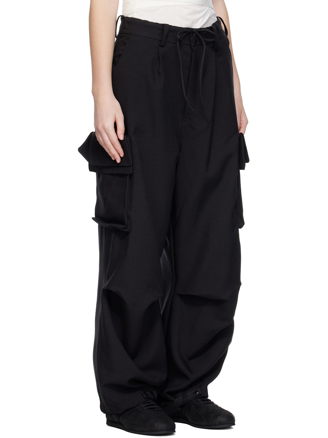 Black Sport Uniform Multi Cargo Pants - 2