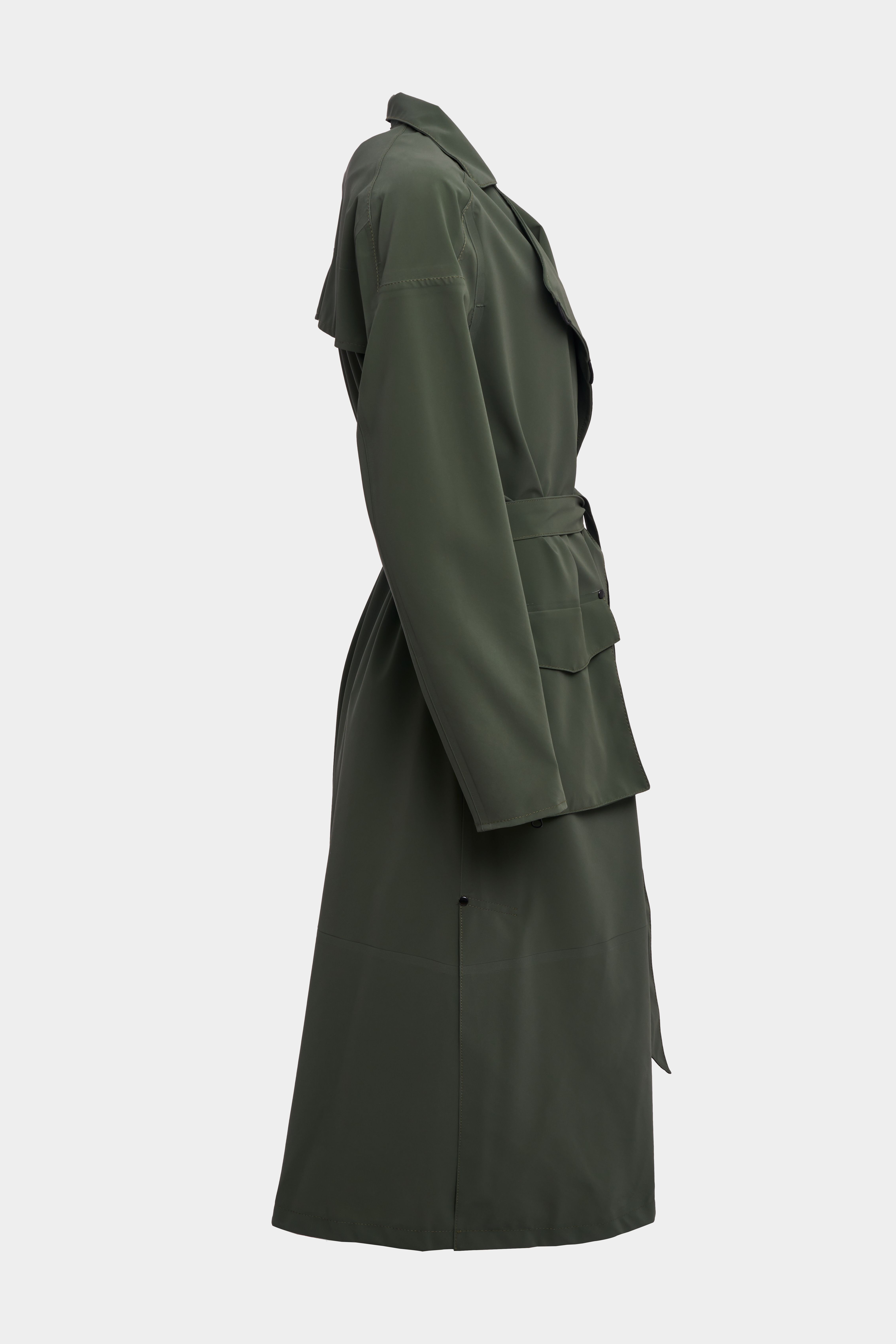 Kista Matte Trench Coat Green - 5