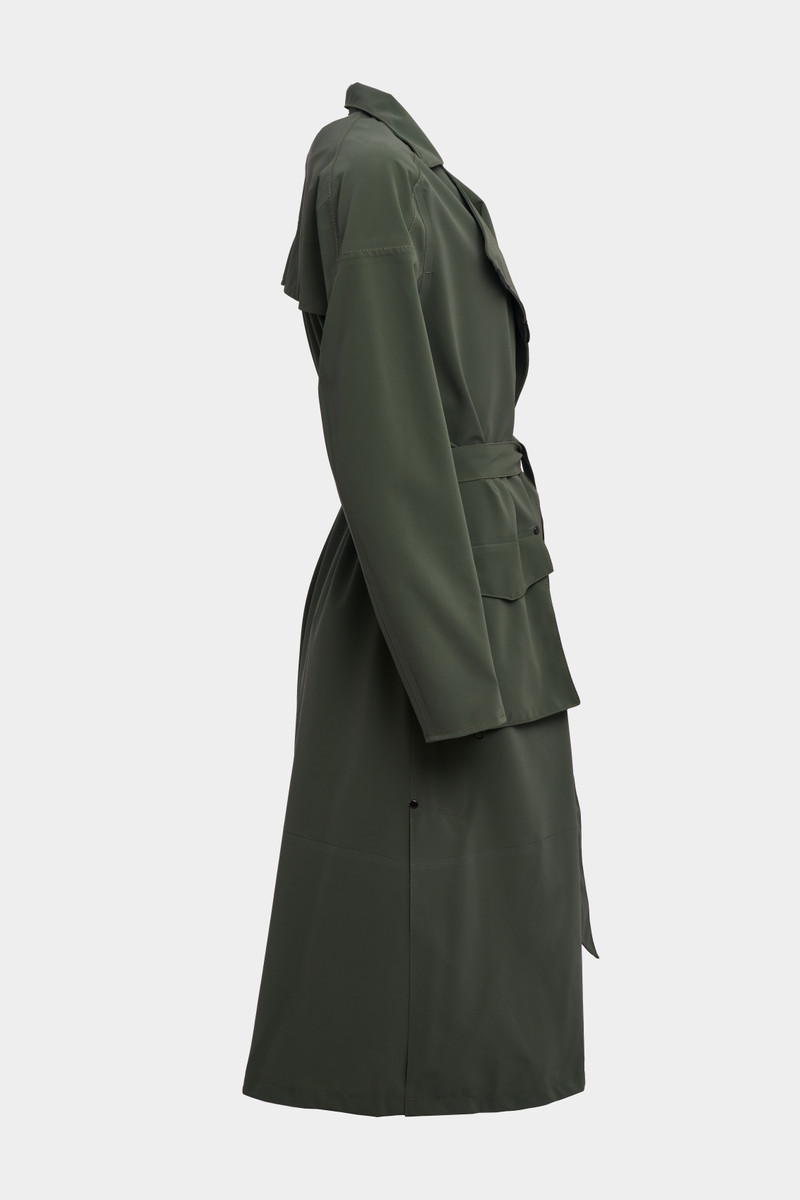 Kista Matte Trench Coat Green 5