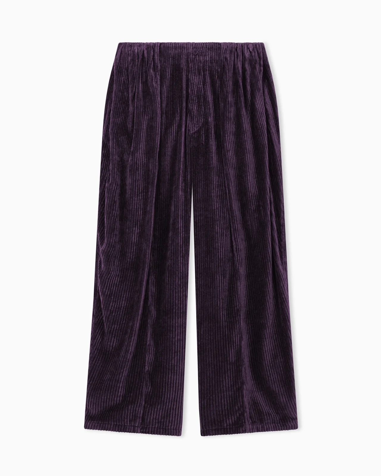 TROUSERS OVERSIZED IN RIBBED VISCOSE VELVET - 1