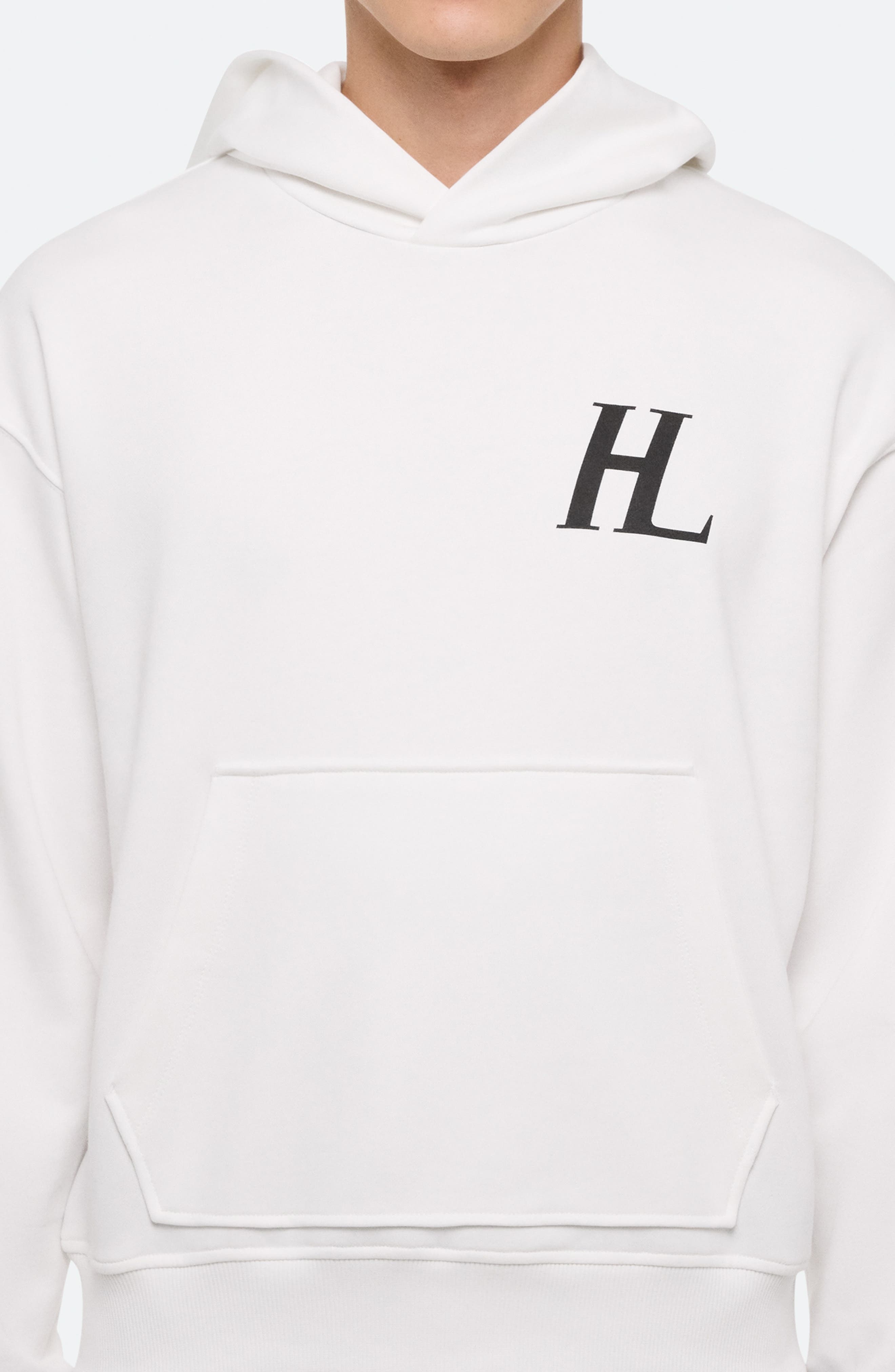 Helmut Lang Capsule Logo Graphic Hoodie in White at Nordstrom - 4