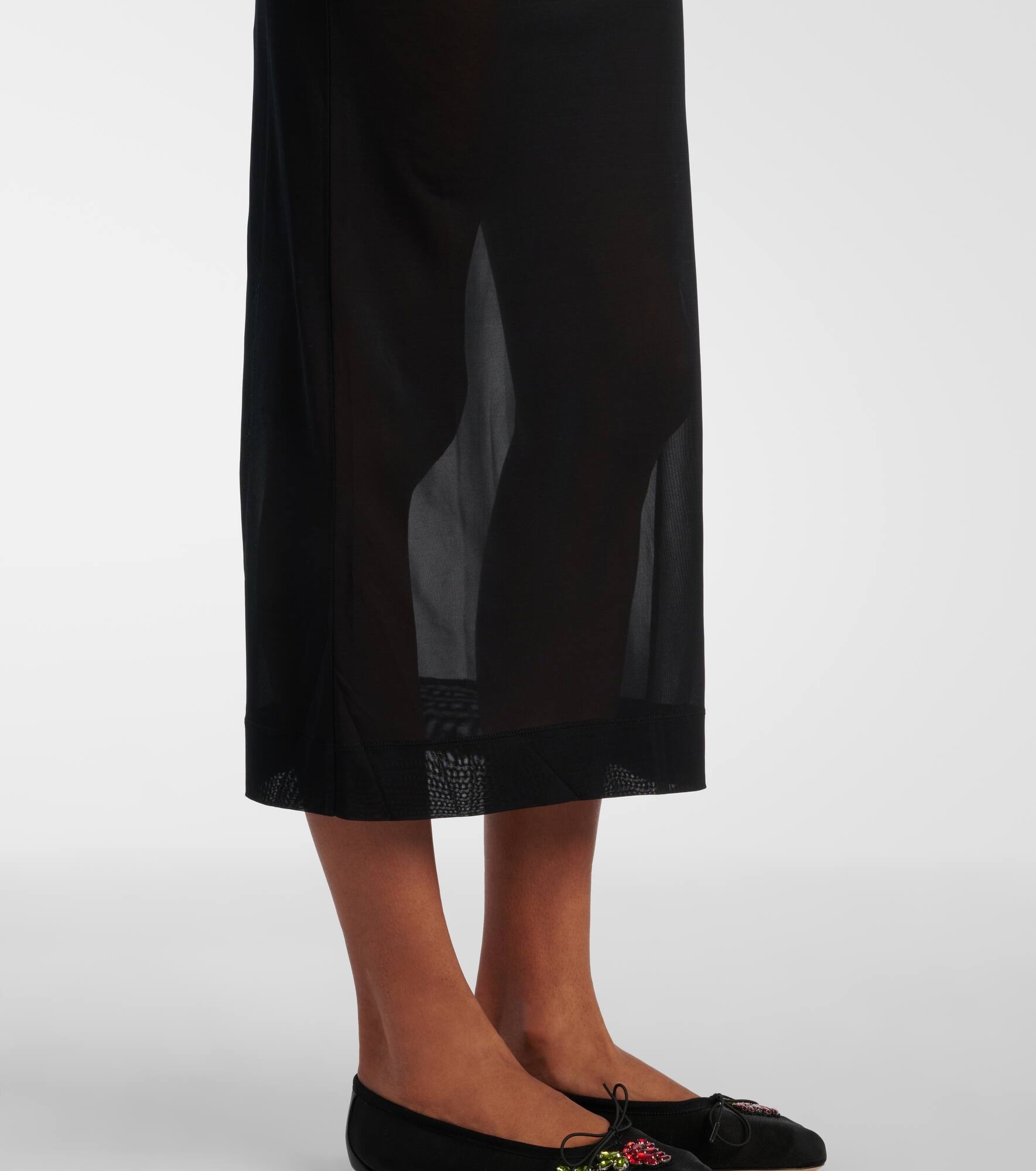 Crystal-embellished sheer cocktail dress - 5