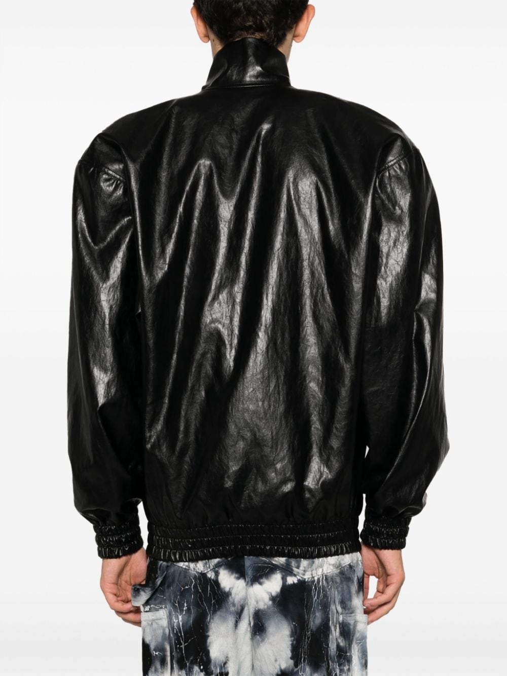 high-shine faux-leather jacket - 5