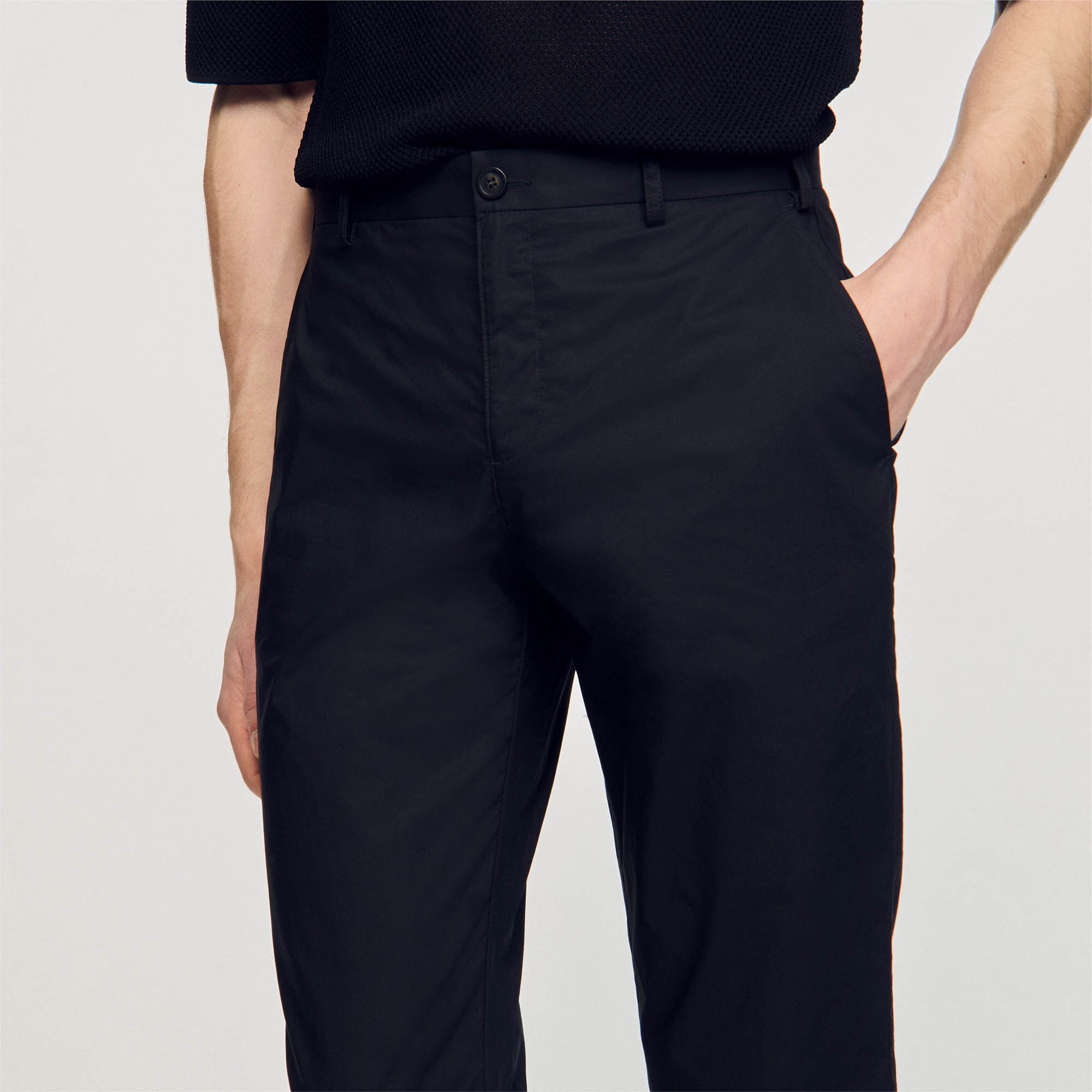 COTTON CARROT-CUT TROUSERS - 4