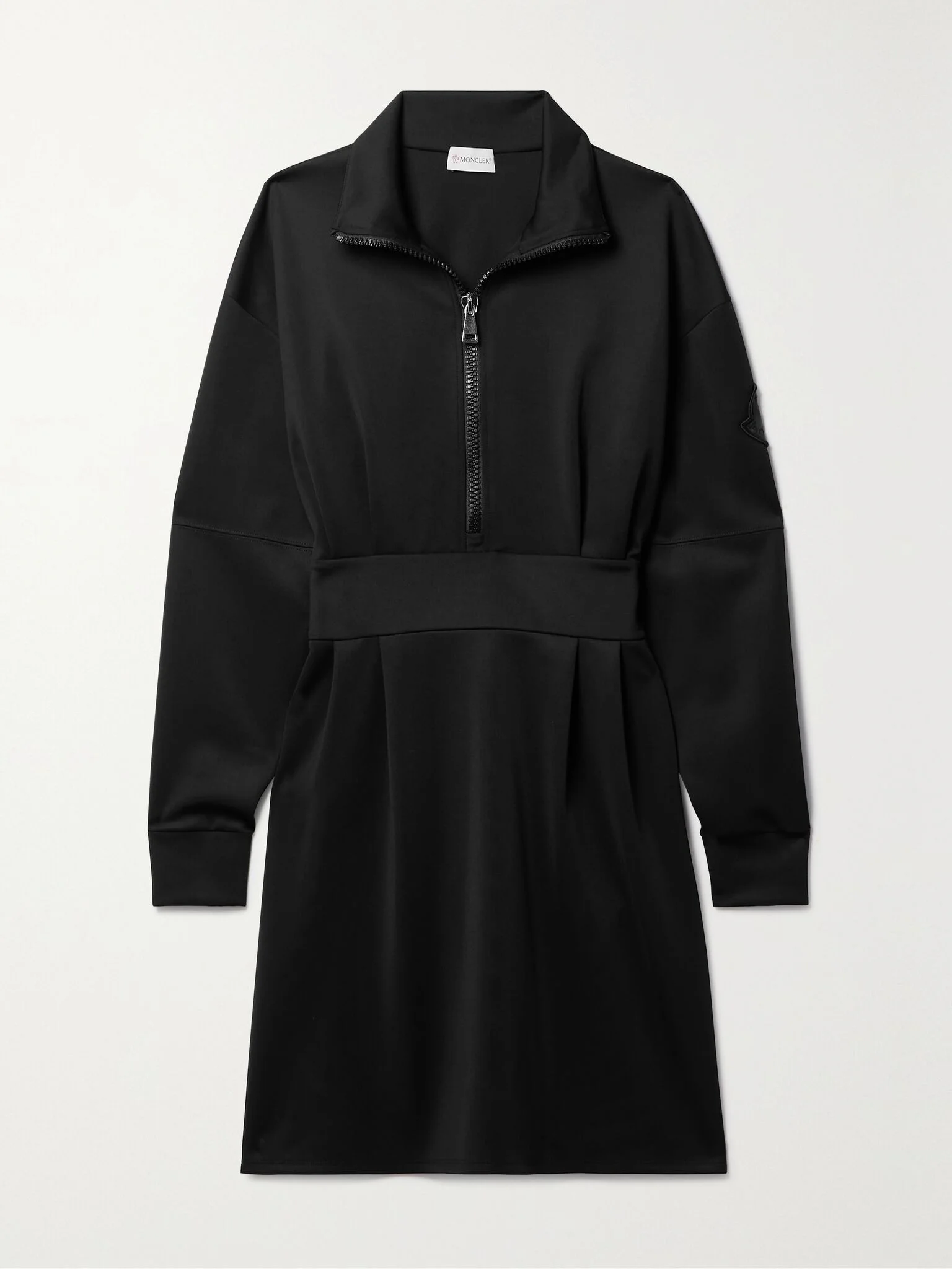 Pleated ponte mini dress Black - 1