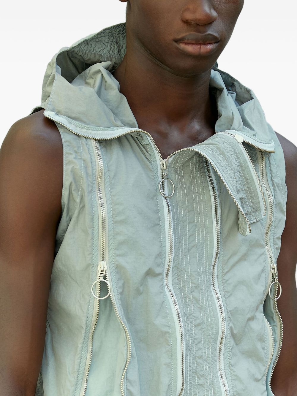 hooded zip vest - 4