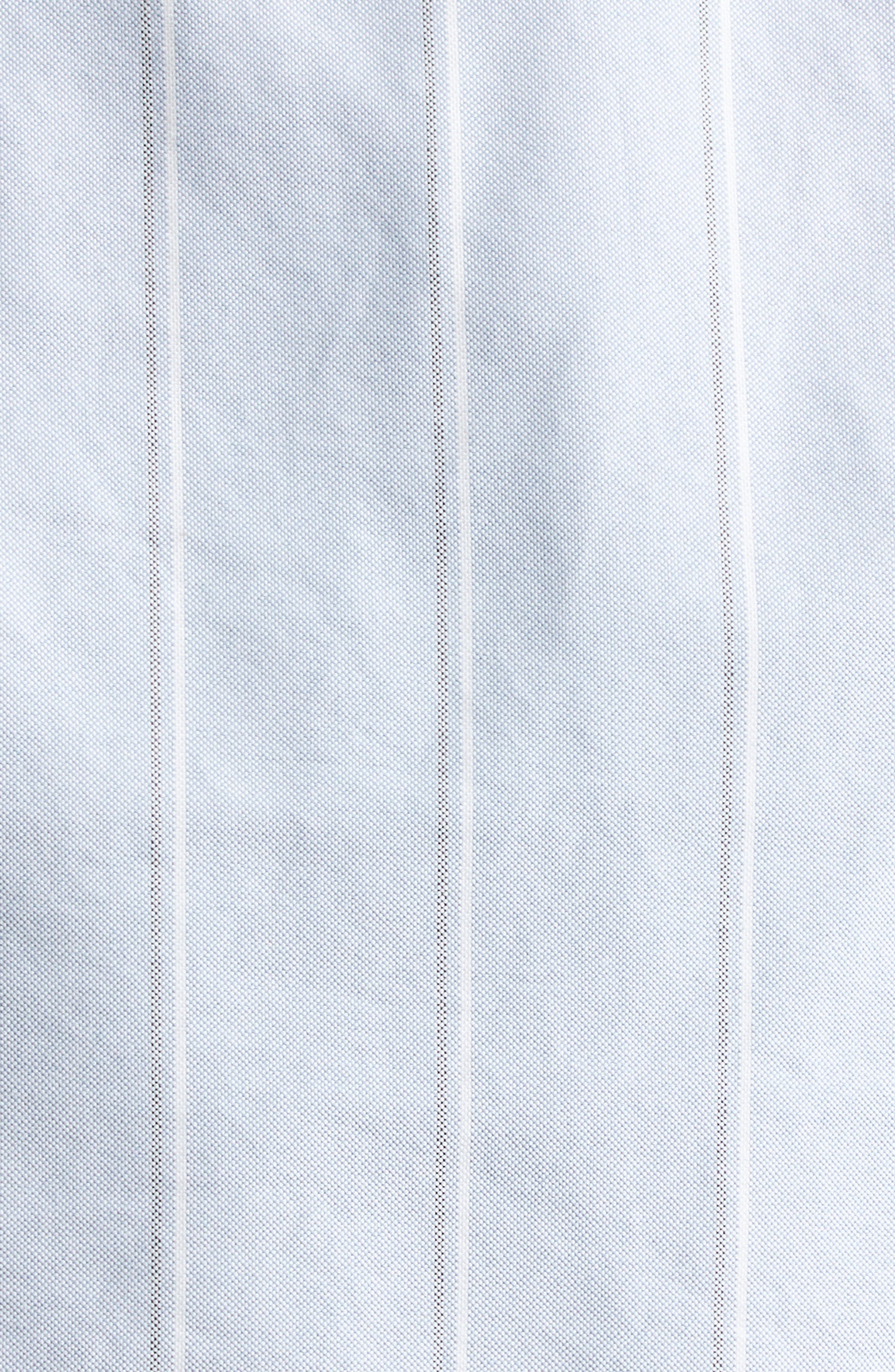Armband Stripe Cotton Poplin Crop Button-Down Shirt - 7