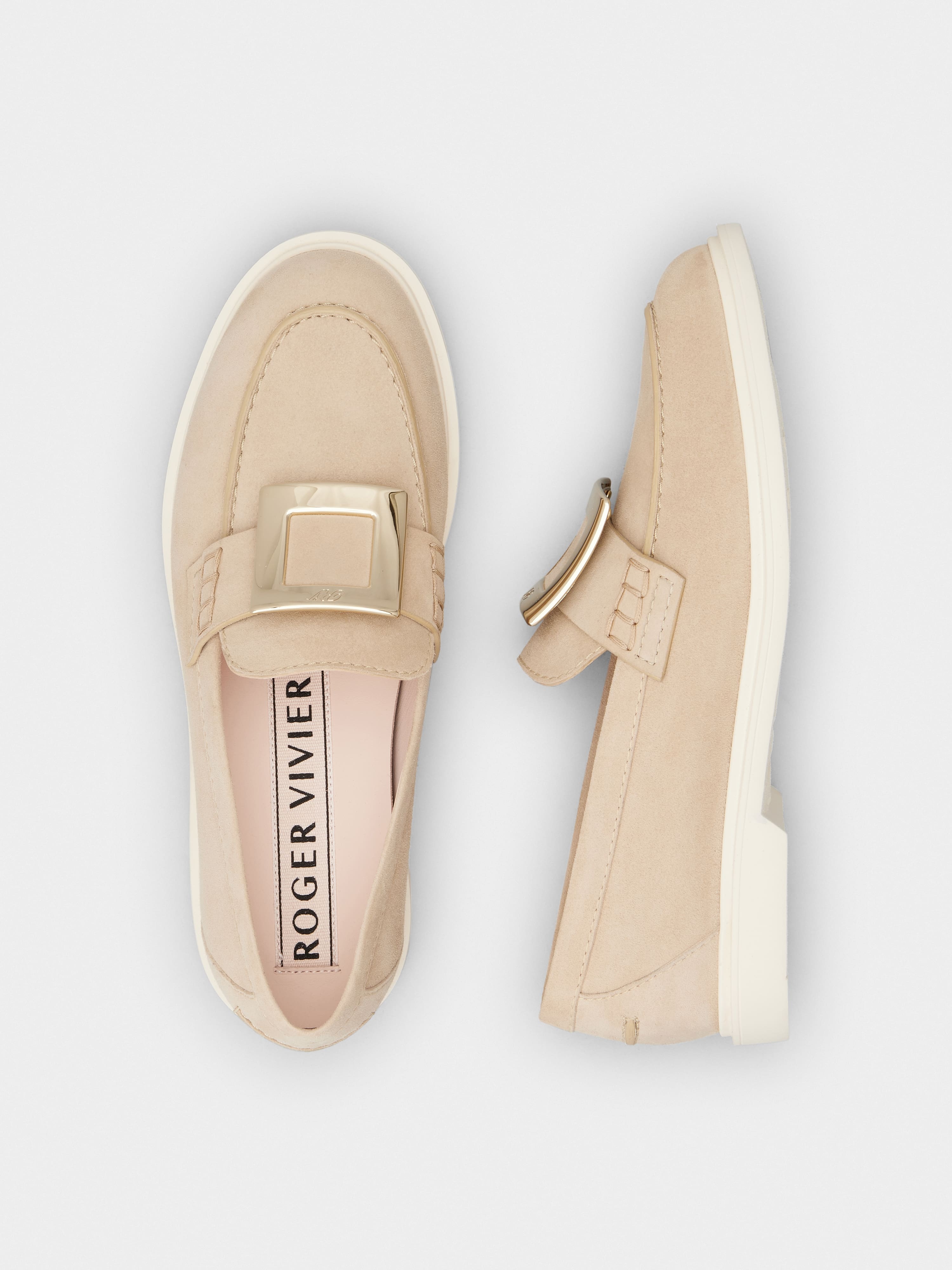 Viv' Rangers Metal Buckle Loafers in Suede - 4