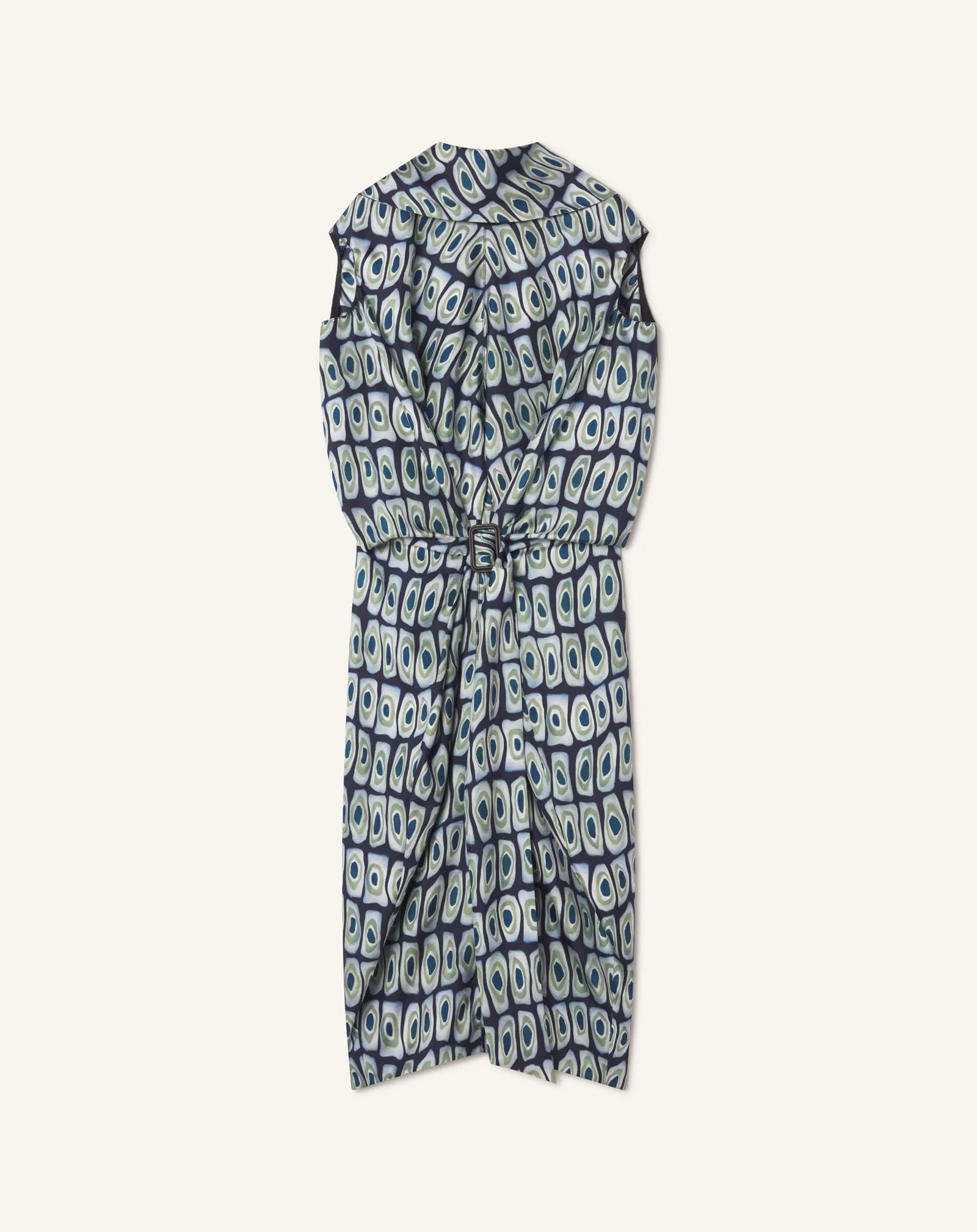 PRINTED CAPE DRESS IN SILK - 1