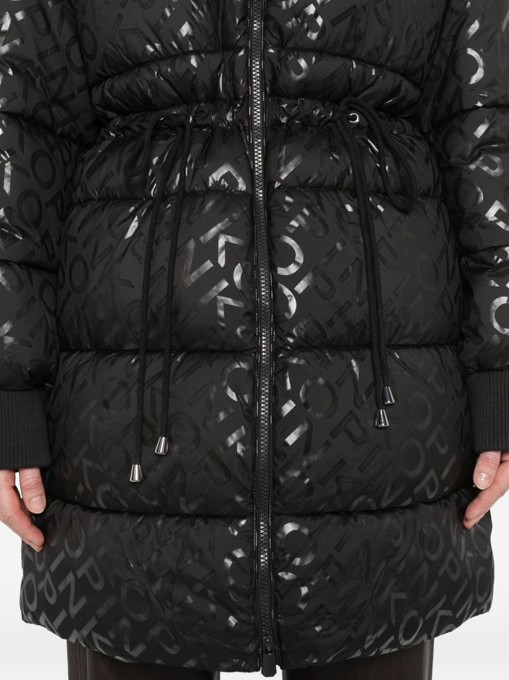 logo-print puffer coat - 5
