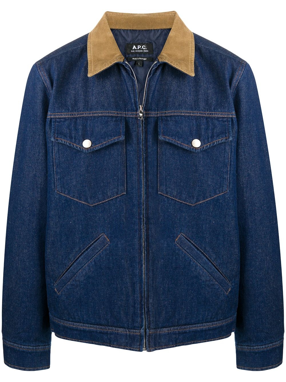 long-sleeved denim jacket - 1