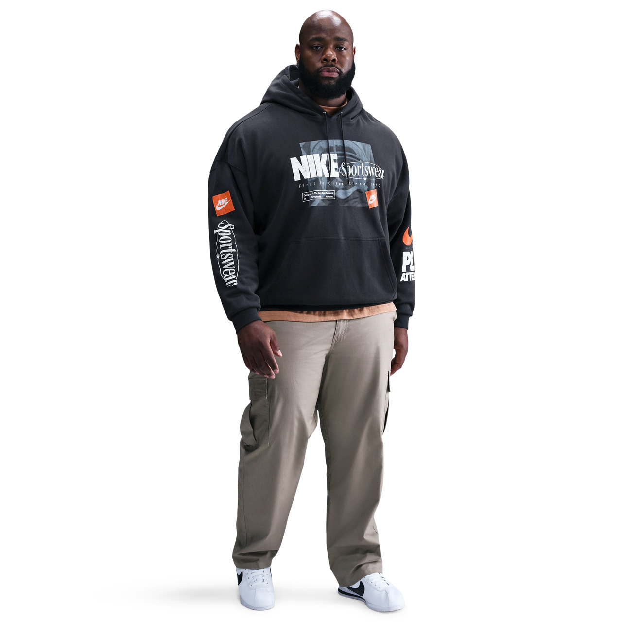 Nike Mens Nike Club Futura OS Pullover Hoodie - 1