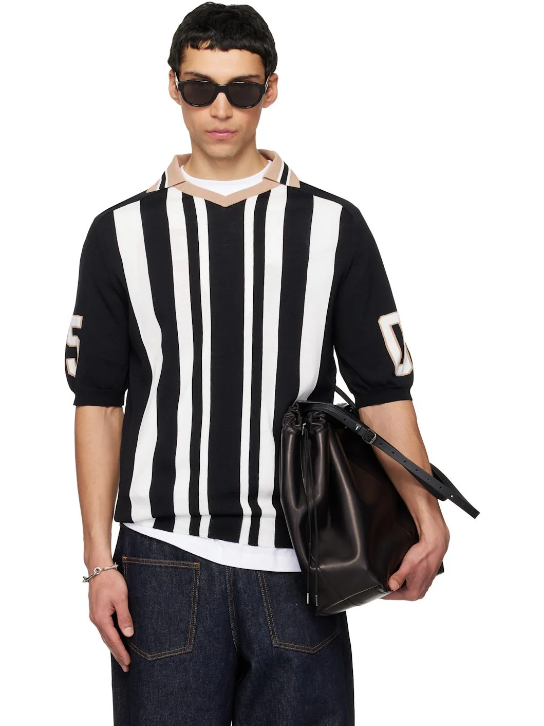 Black & White Sport Inspired Polo - 1