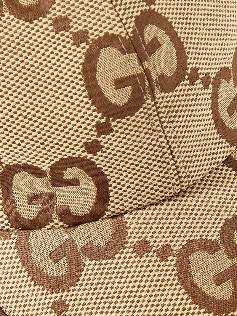 Leather-Trimmed Monogrammed Canvas Baseball Cap 4