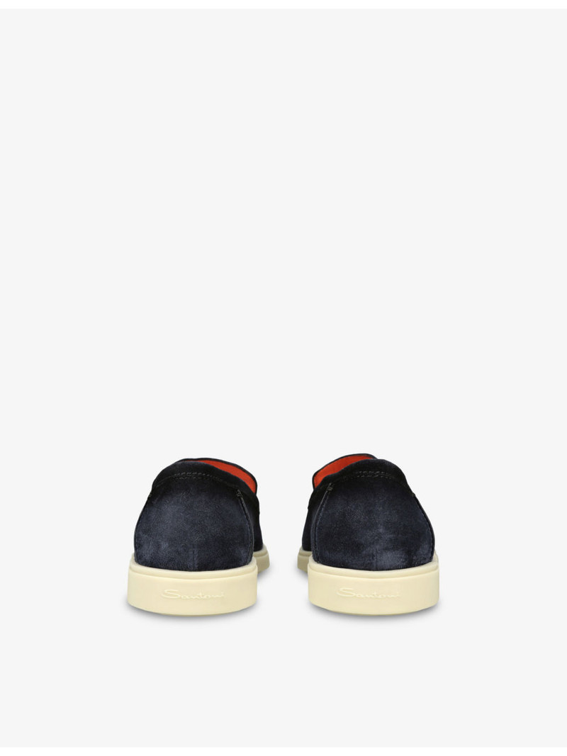 Santoni Detroit contrast-sole suede loafers outlook