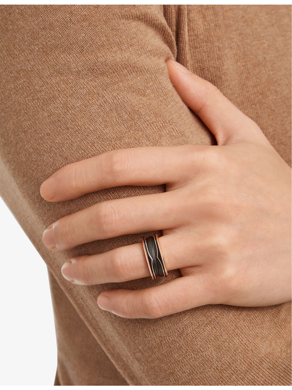 B.zero1 18ct rose-gold and ceramic ring - 5