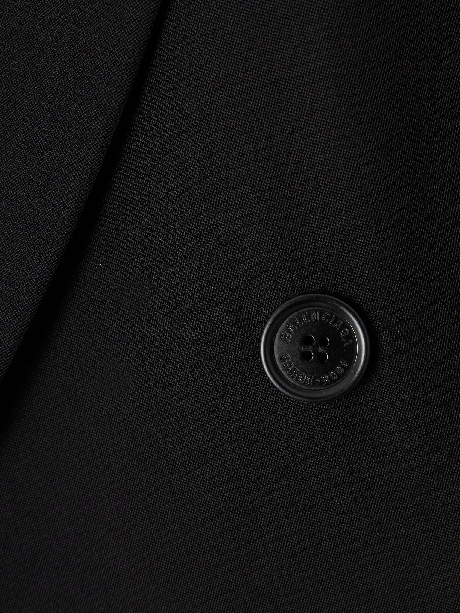 Barathea double-breasted grain de poudre wool blazer Black - 5