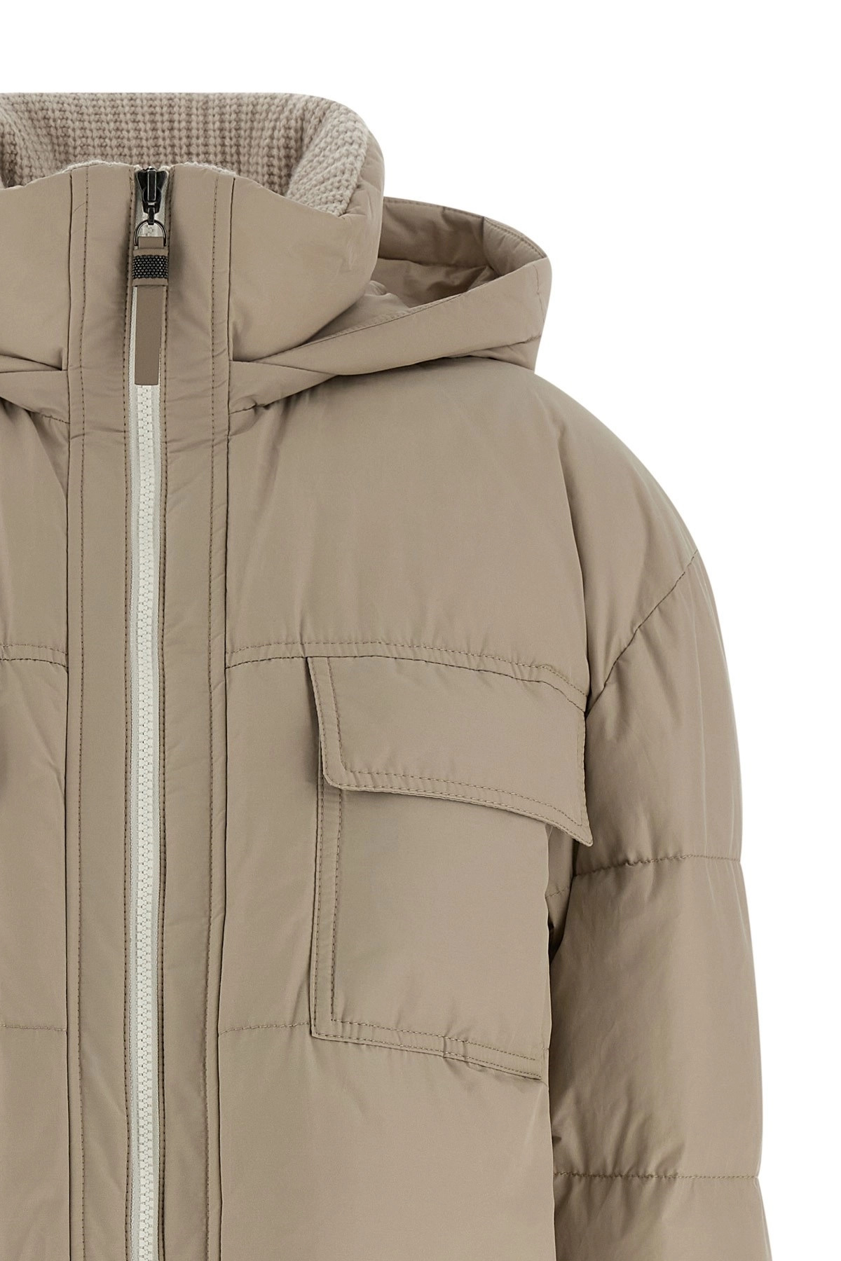 Knitted neck down jacket - 3