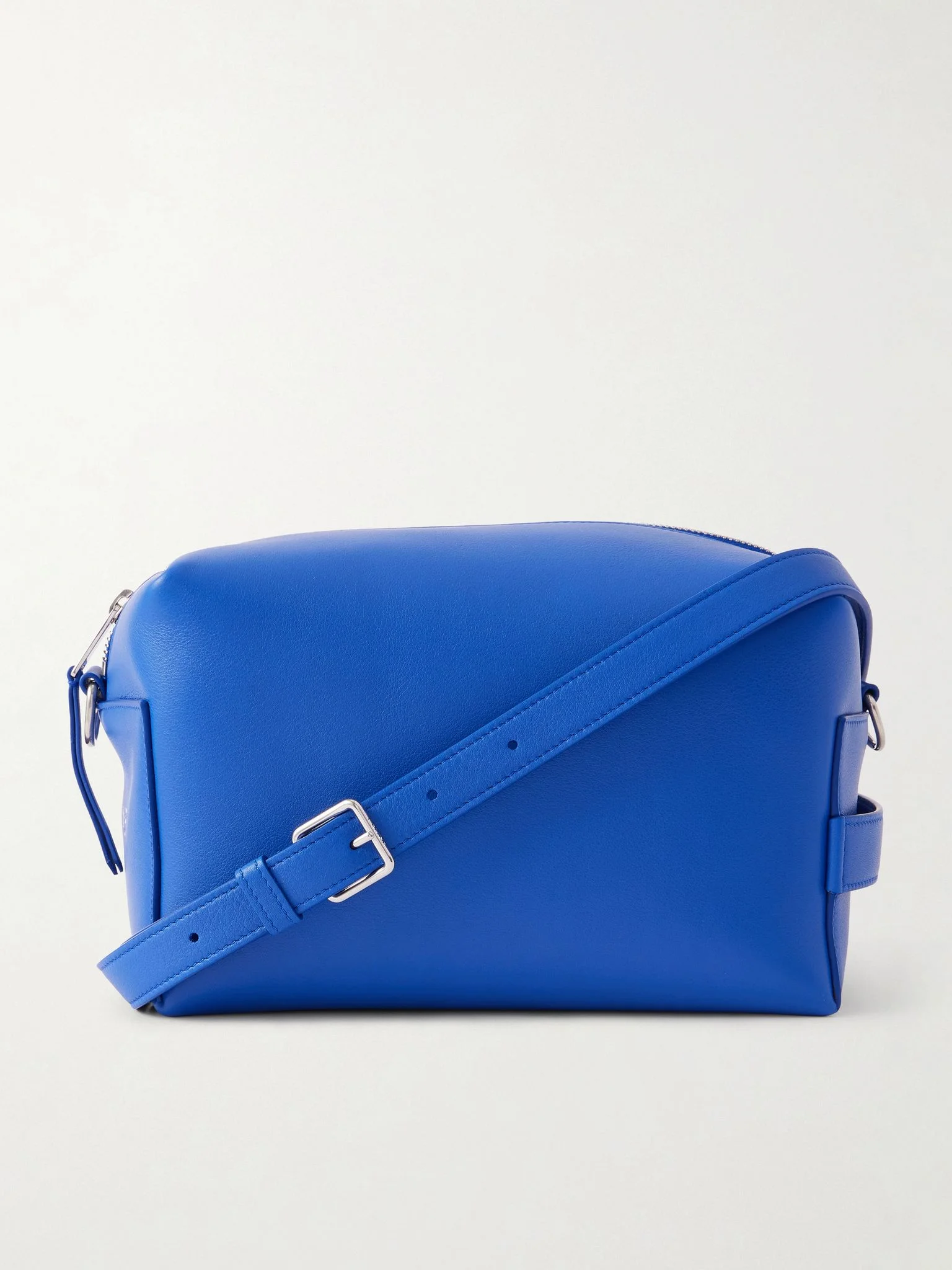 Leather Messenger Bag Blue - 1