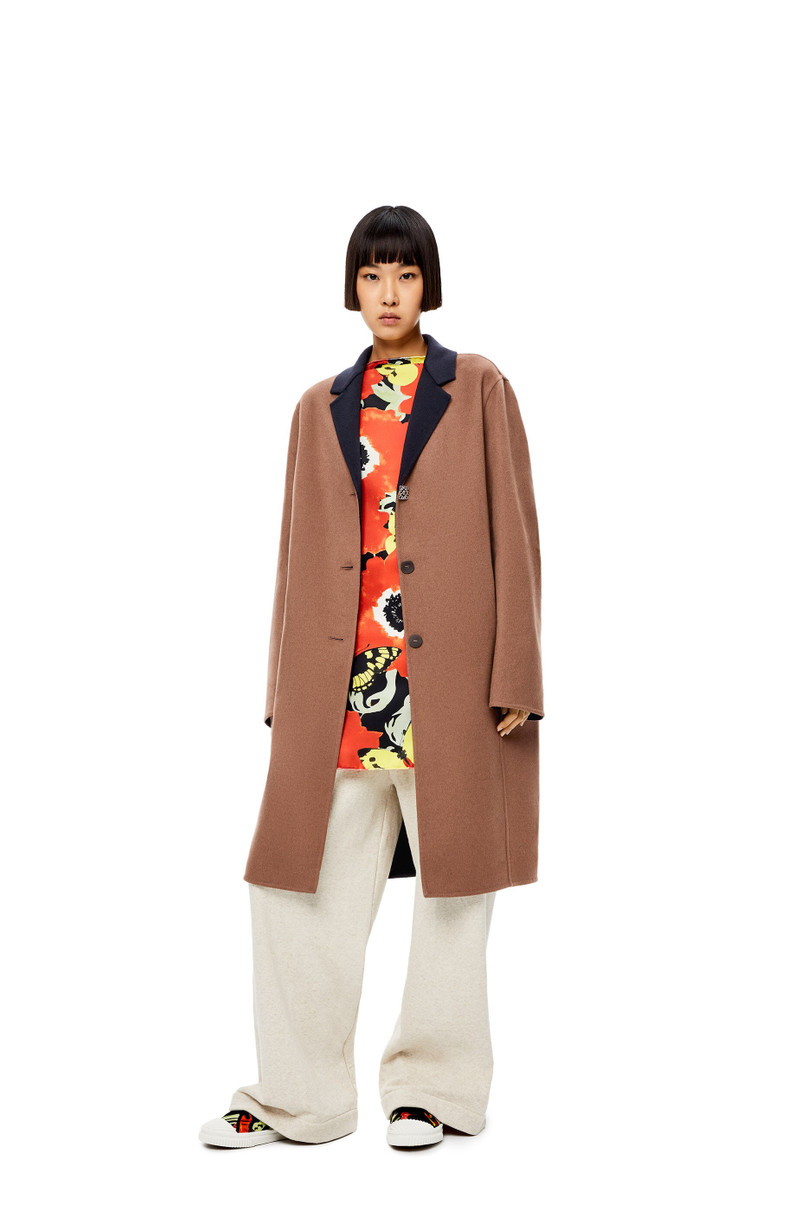 Loewe Anagram bi-colour coat in wool and cashmere outlook