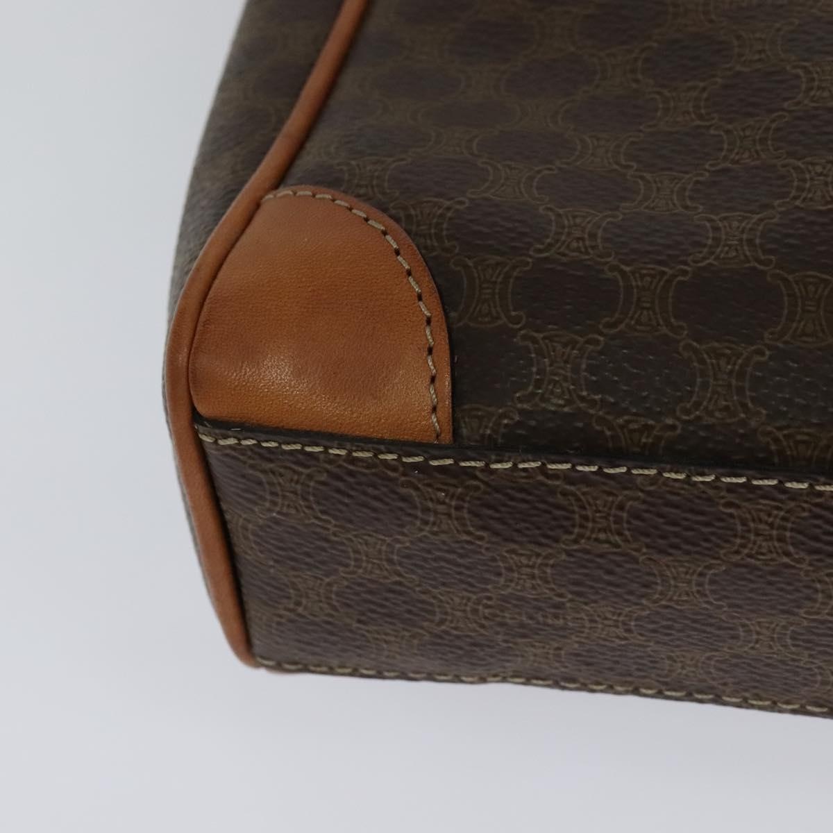CELINE Macadam Canvas Shoulder Bag Pvc Brown Gold - 12