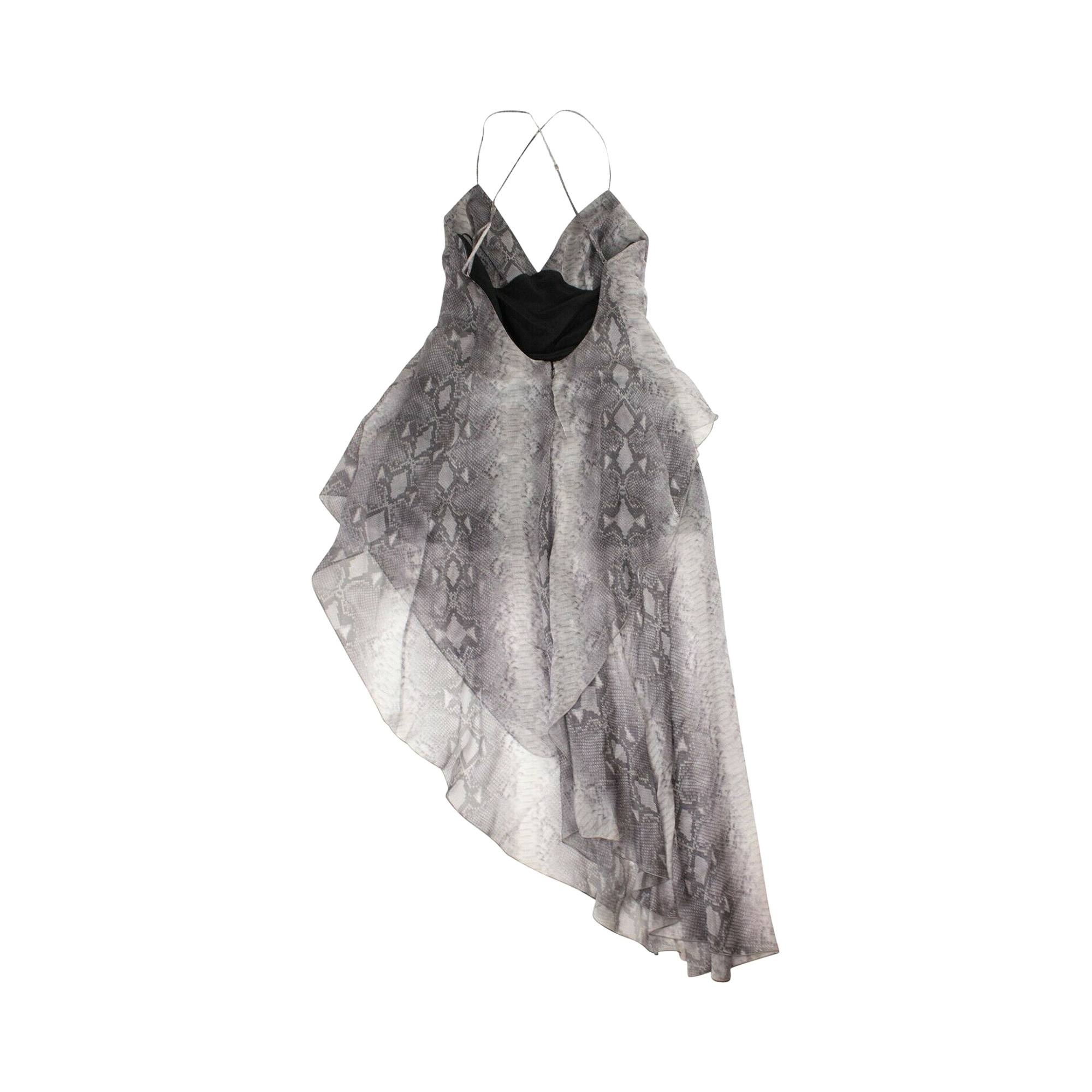 Amiri Silk Snake Print Long Dress 'Grey' - 2