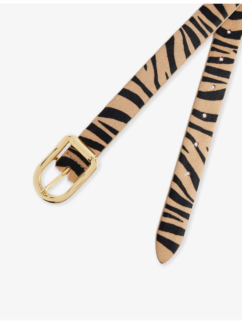 DÉHANCHE Hollyhock Zebra Leather Belt outlook