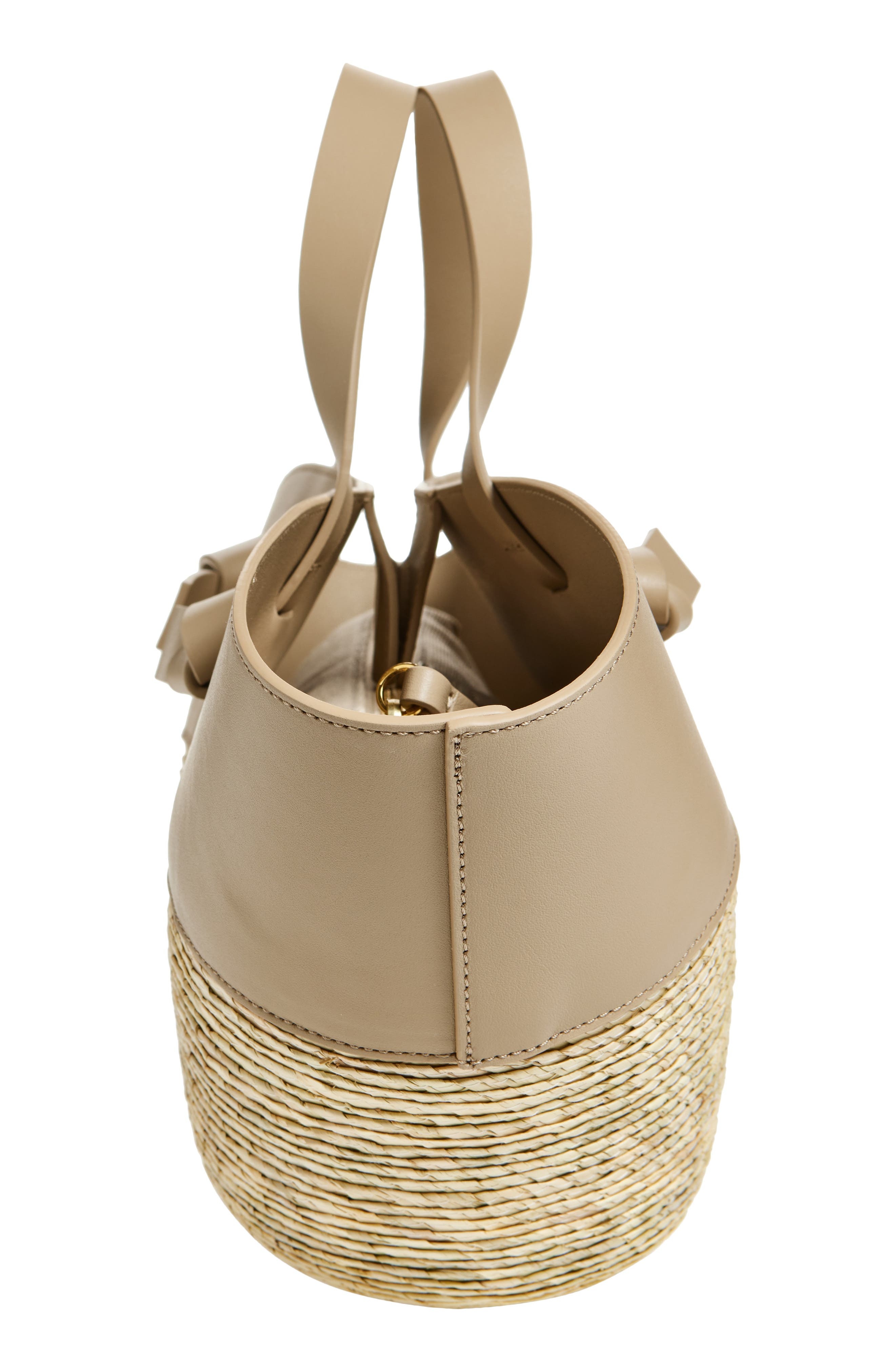 Altuzarra Small Knot Straw & Leather Tote in Mouton at Nordstrom - 5