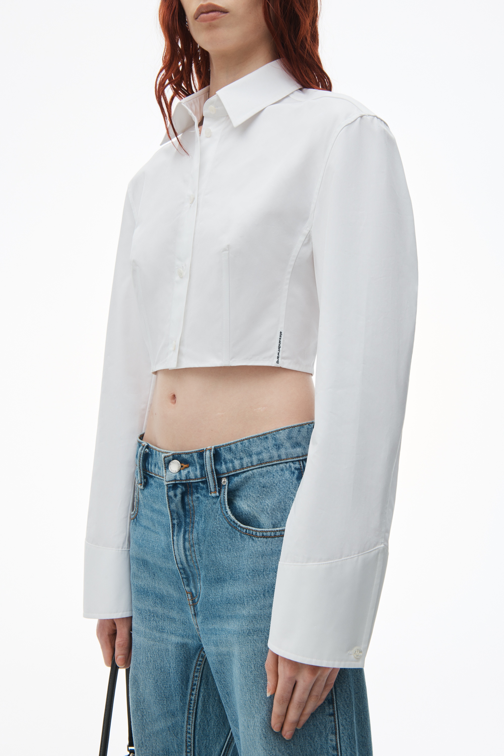 Cropped Structured Shirt in Organic Cotton - 3