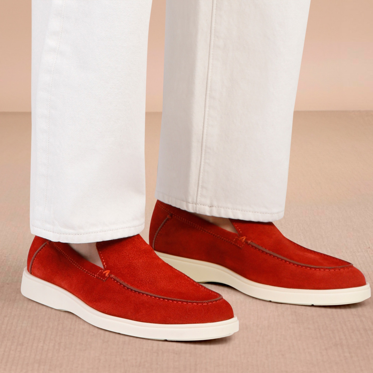 Men's orange suede loafer - 2