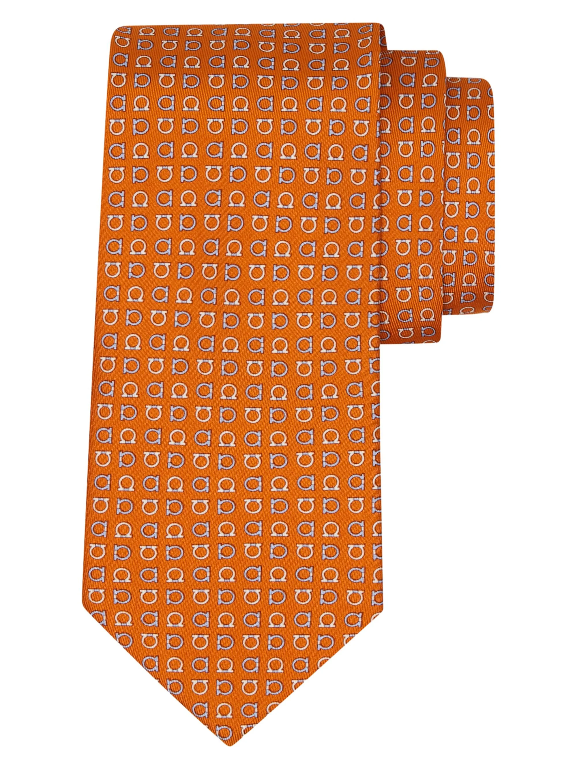 Men's Gancini Two-Tone Silk Tie - Arancio - 1
