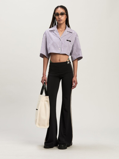 Palm Angels Striped cropped shirt outlook