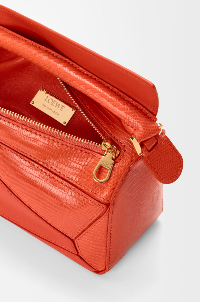 Mini Featherlight Puzzle bag in lizard and nappa lambskin 8