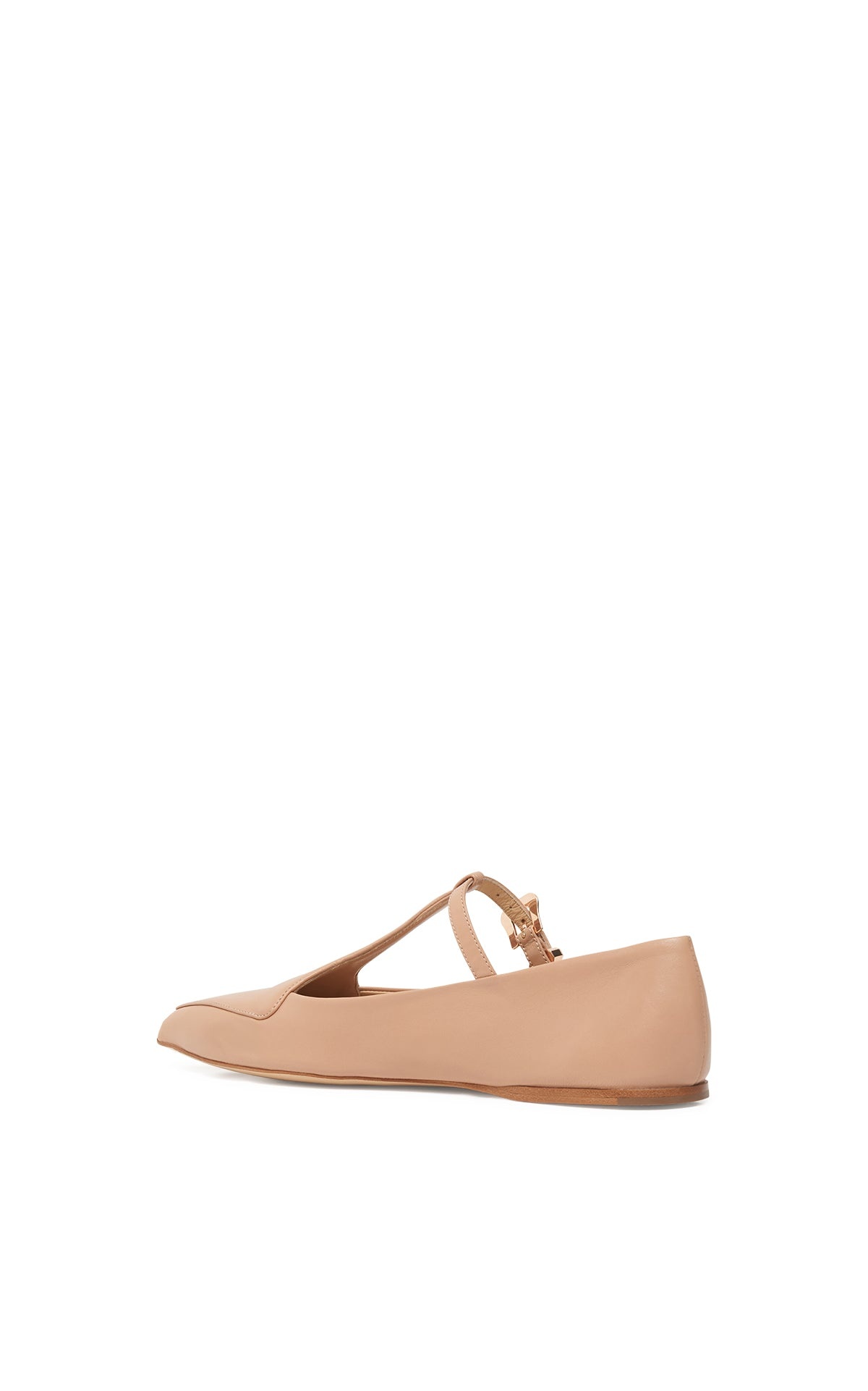 Liv Ballerina Flat Shoe in Nude Nappa Leather - 3