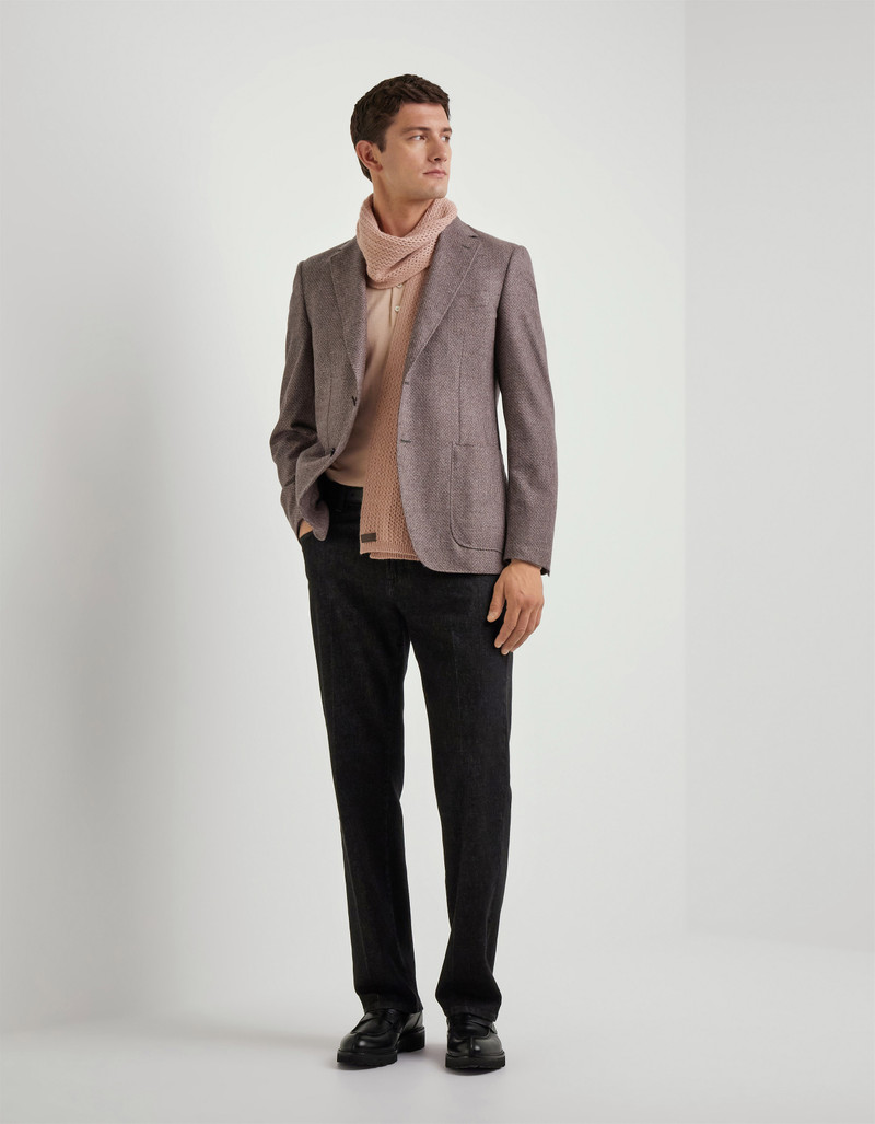 Canali CANALI NUVOLA PALE PINK SEAMLESS PURE WOOL POLO SHIRT outlook