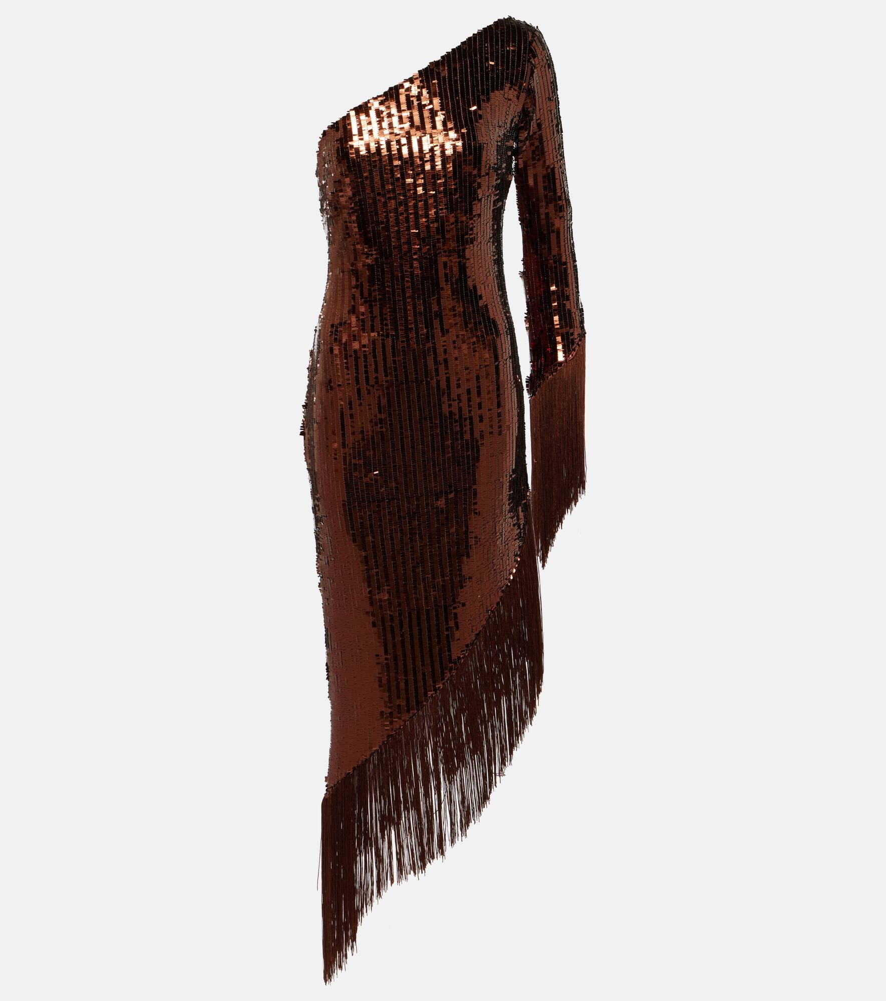 Aventador Disco sequined fringed midi dress - 1