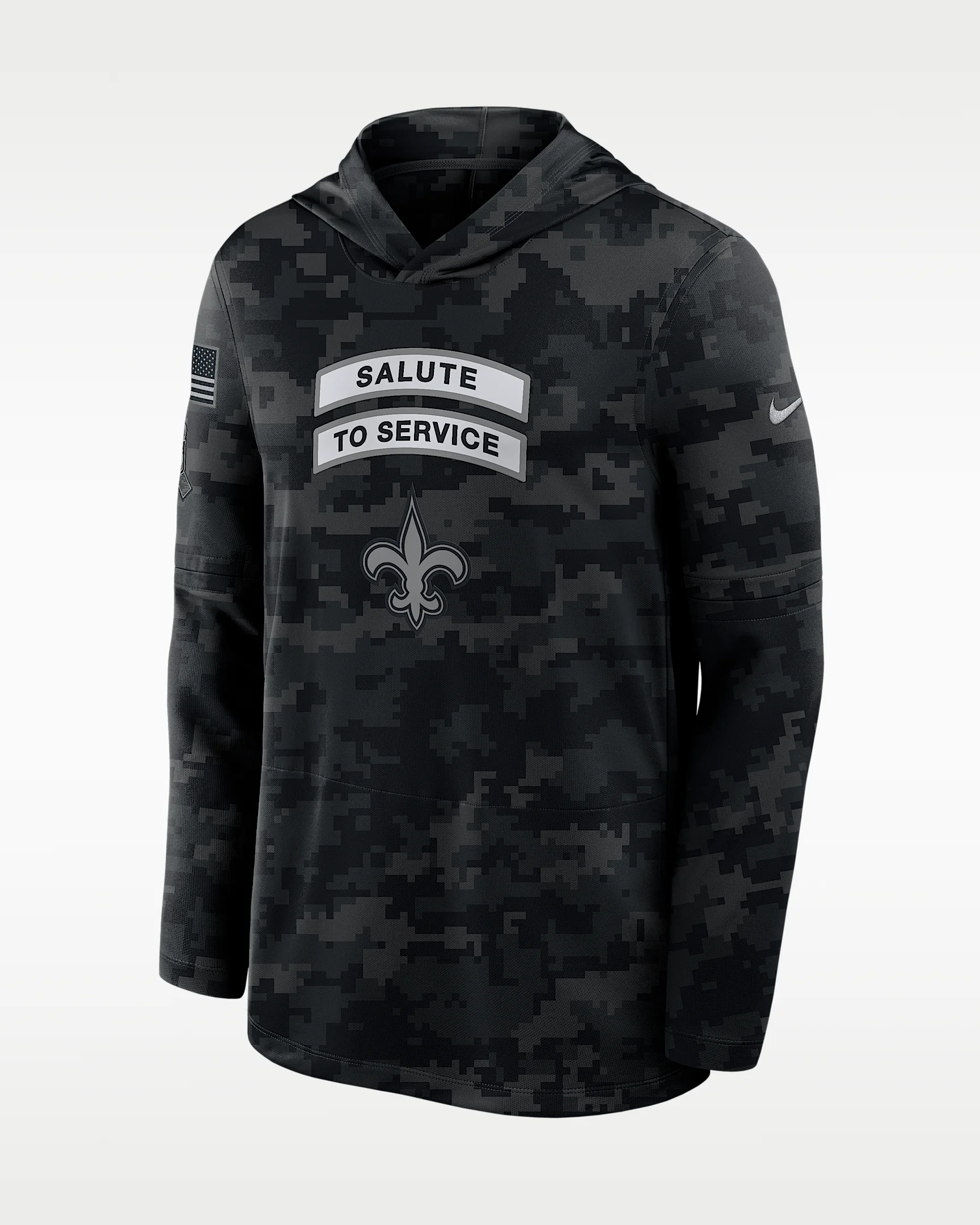 New Orleans Saints Salute to Service Sideline Men's Nike Dri-FIT NFL Long-Sleeve Hooded Top - 1