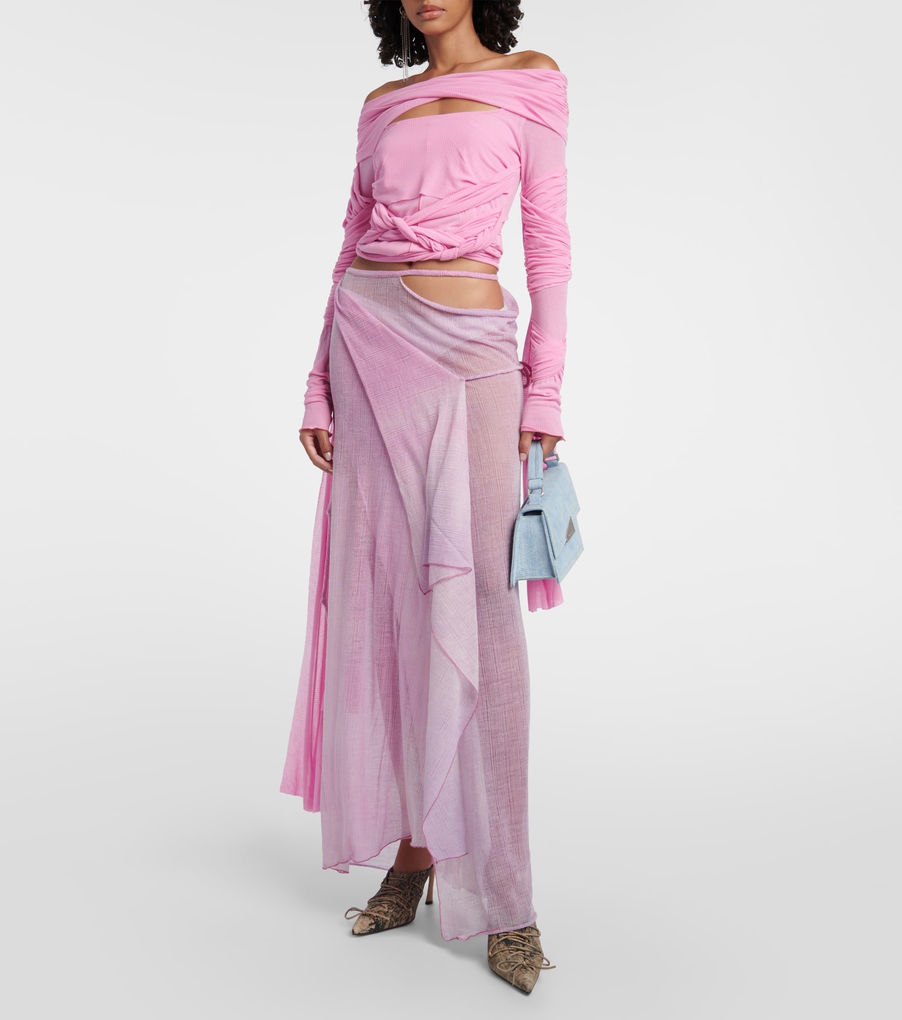 Wrap wool-blend maxi skirt - 2