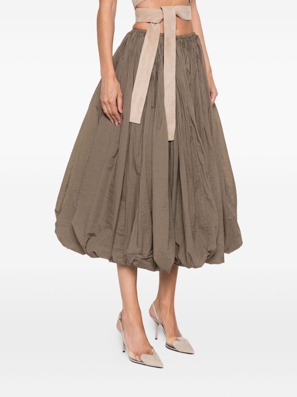 balloon-hem gathered skirt - 3