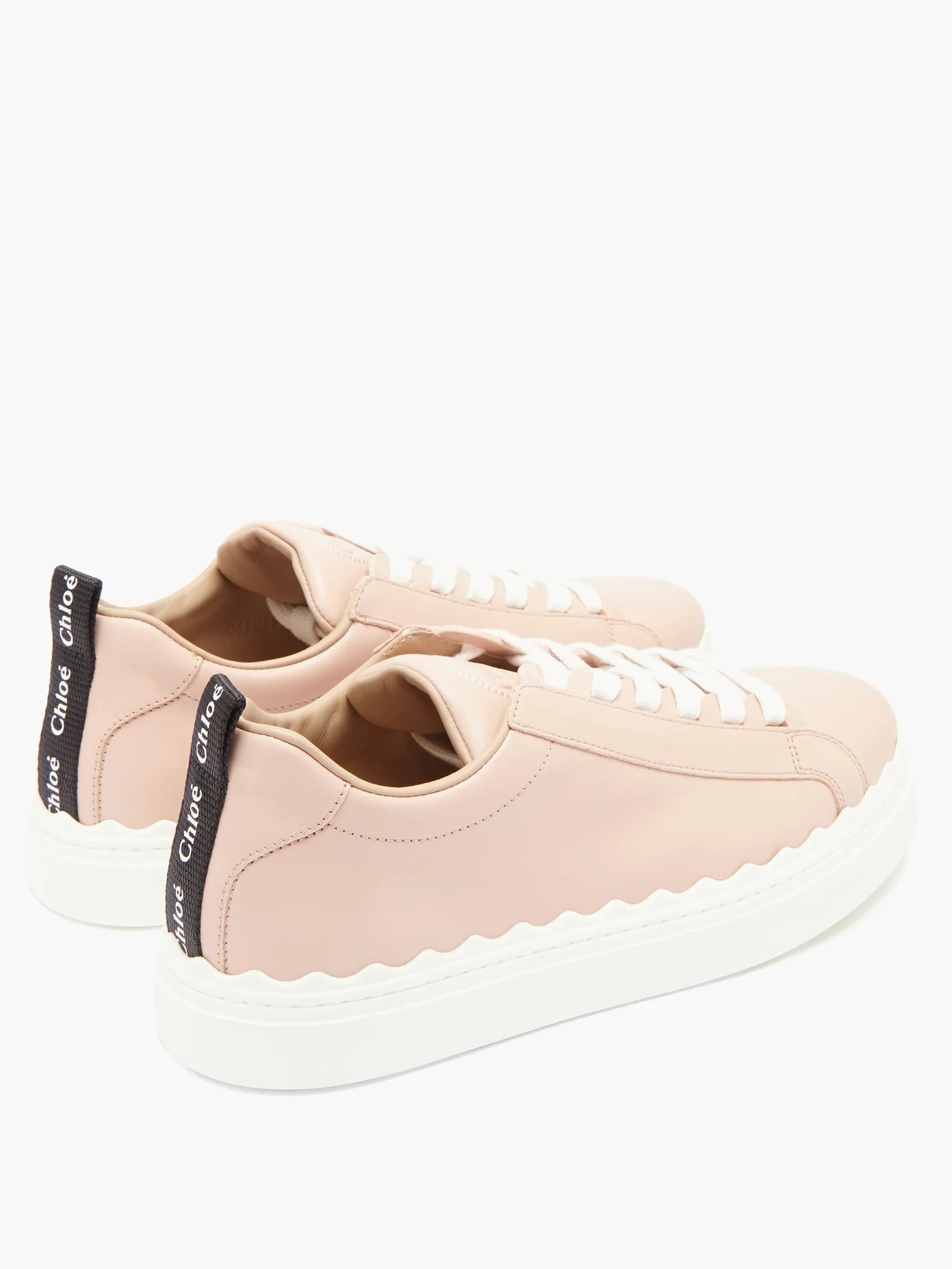 Lauren scalloped-edge leather trainers - 4