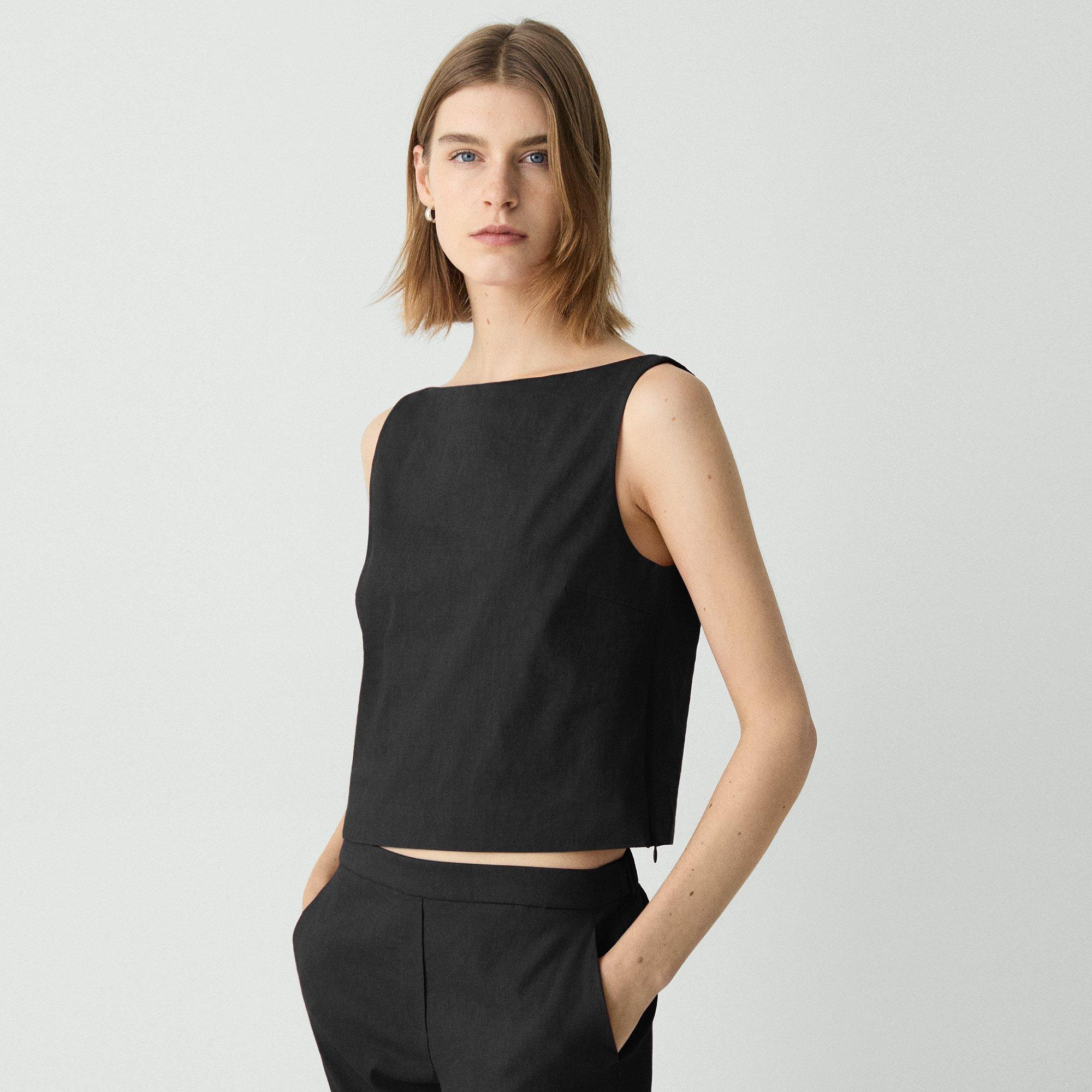 Sleeveless Boatneck Top in Good Linen - 2