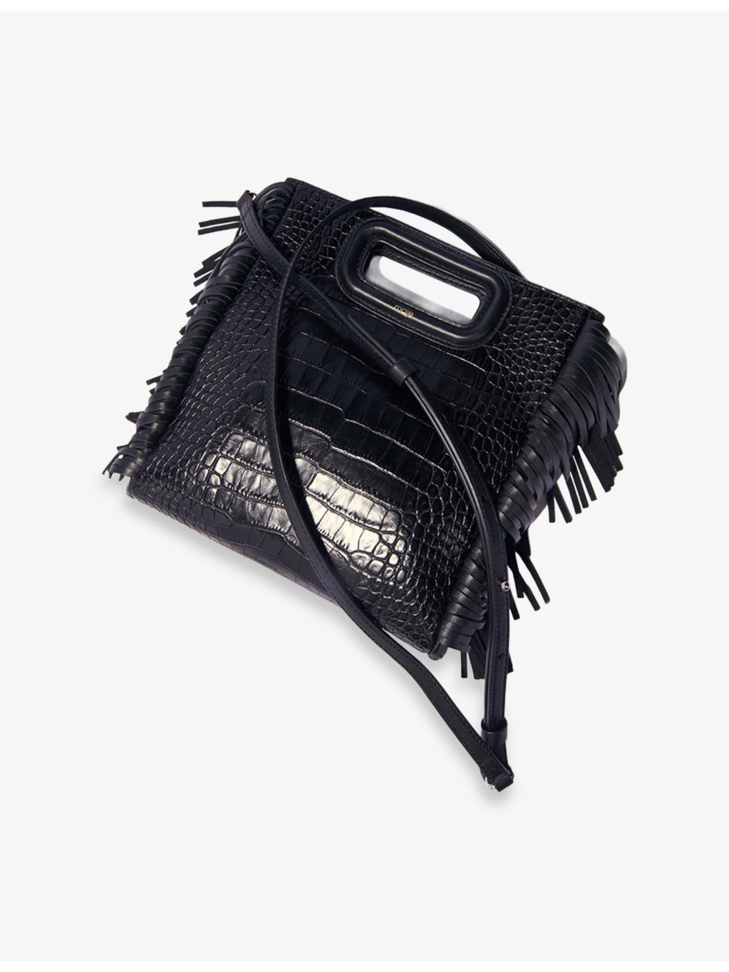Fringed Mock-Croc Leather Cross-Body Bag - 5