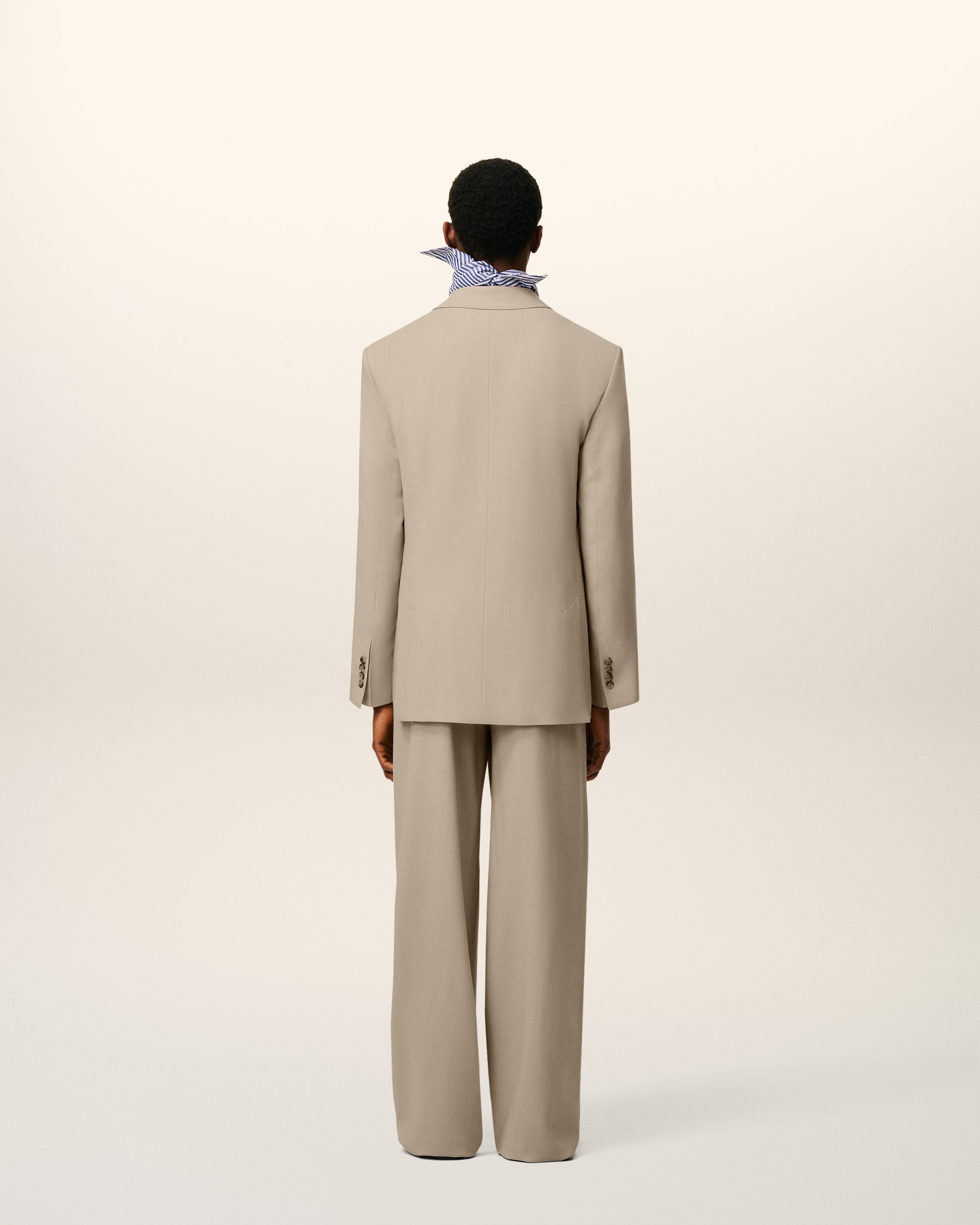 BEIGE WOOL SINGLE BREASTED JACKET - 6