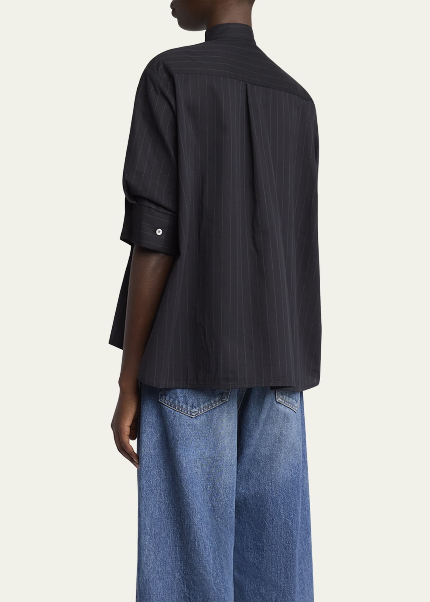 Pinstripe Shirting Cardigan - 3