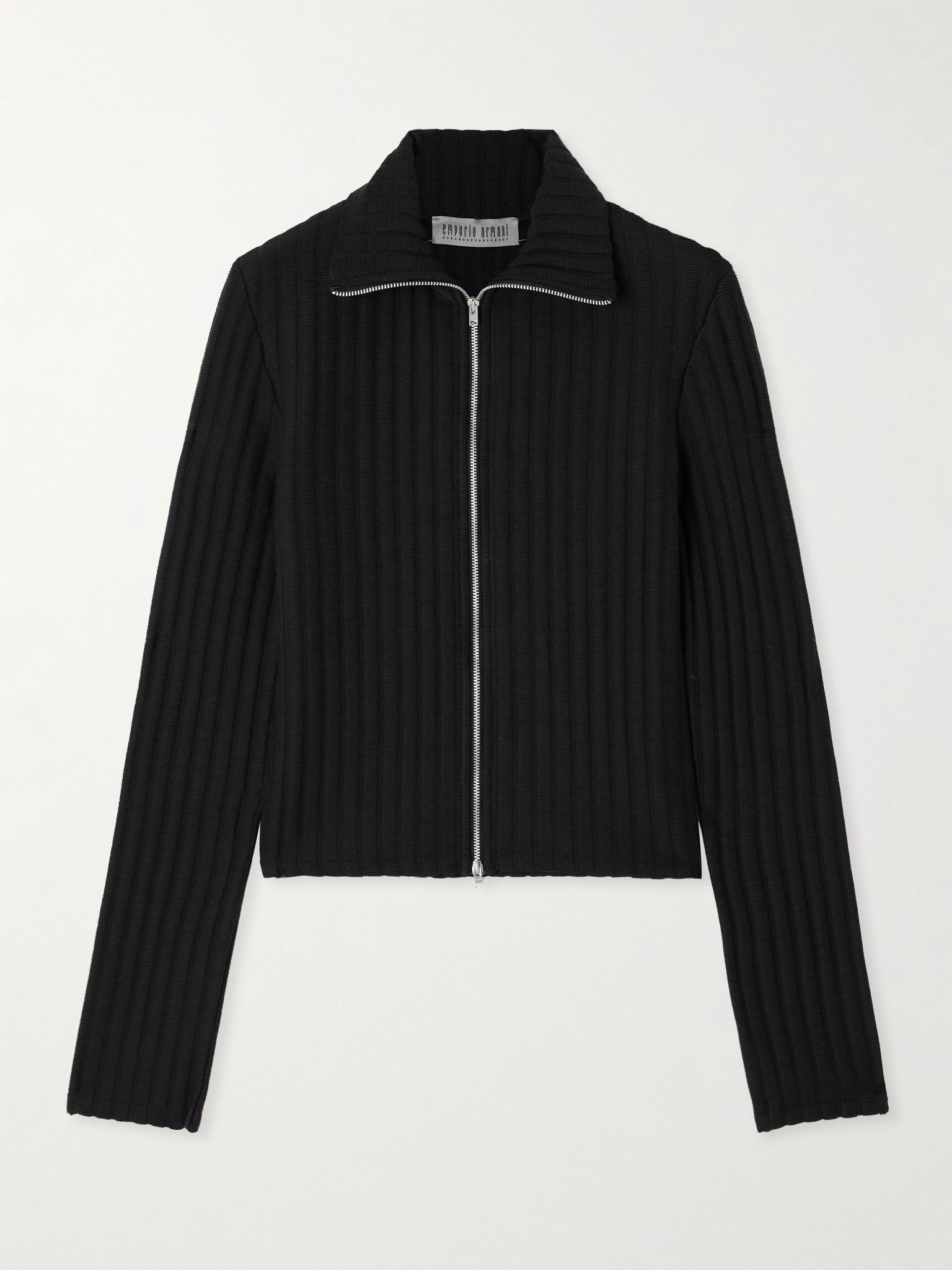 + Emporio Armani Isola ribbed-knit cardigan Black - 1
